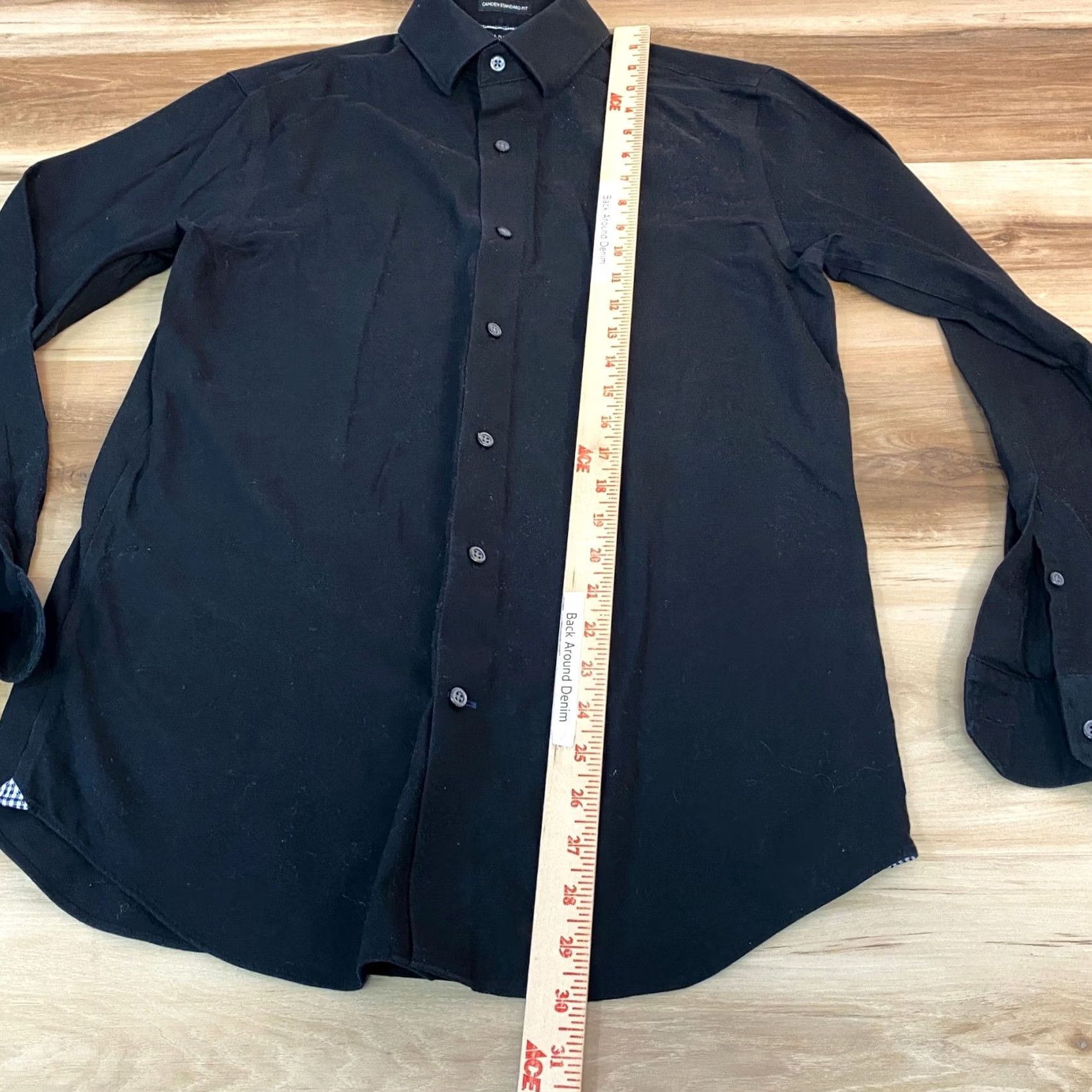 Banana Republic Banana Republic Shirt Mens S Camden Standard Fit Non-Iron Cotton Black Dress Shirt Long Sleeve Button-Down Size US S / EU 44-46 / 1 - 4 Thumbnail