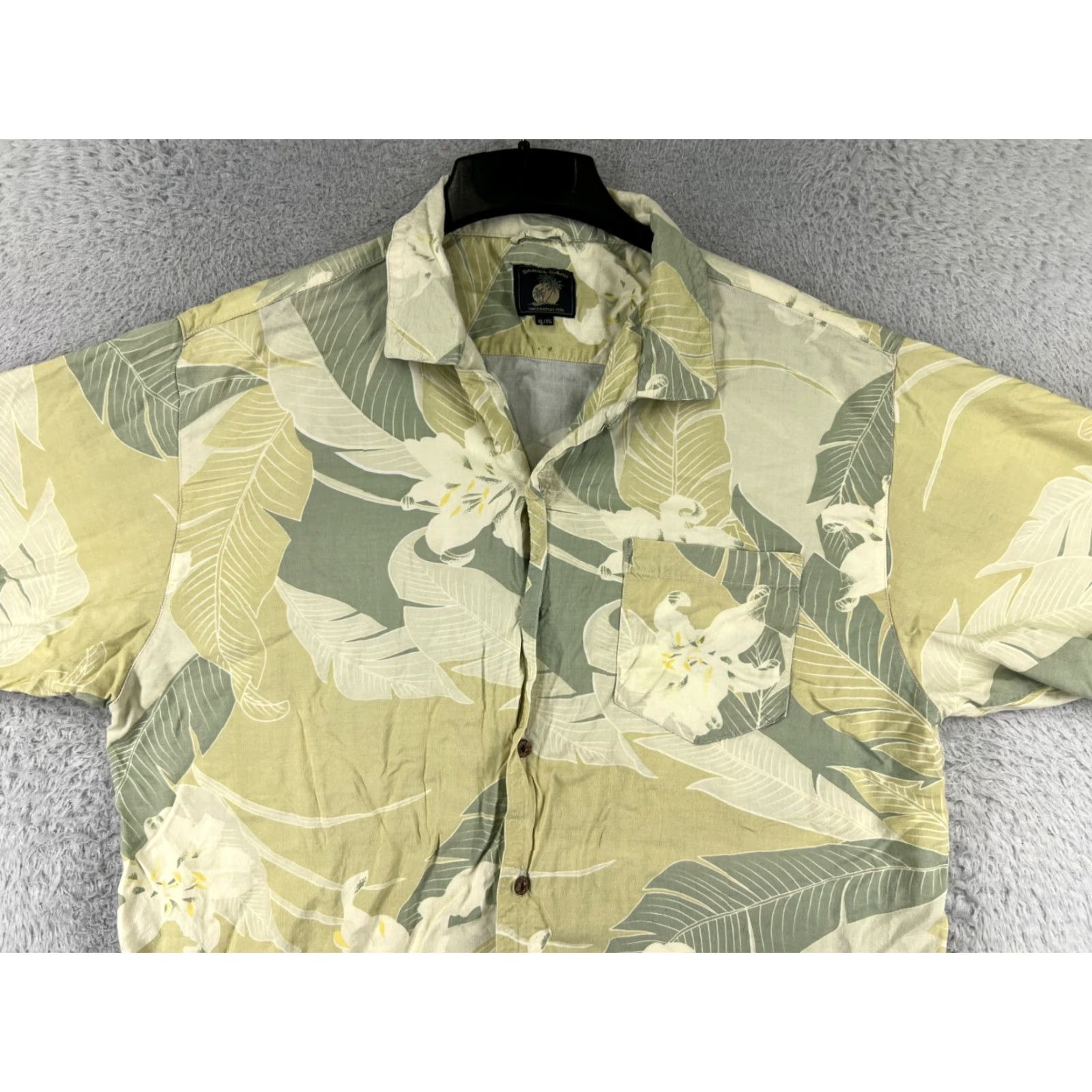 Vintage Daniel David Shirt Men XL Green Hawaiian Luau Aloha Beach Floral Palm Tree Button-Up Size US XL / EU 56 / 4 - 7 Thumbnail