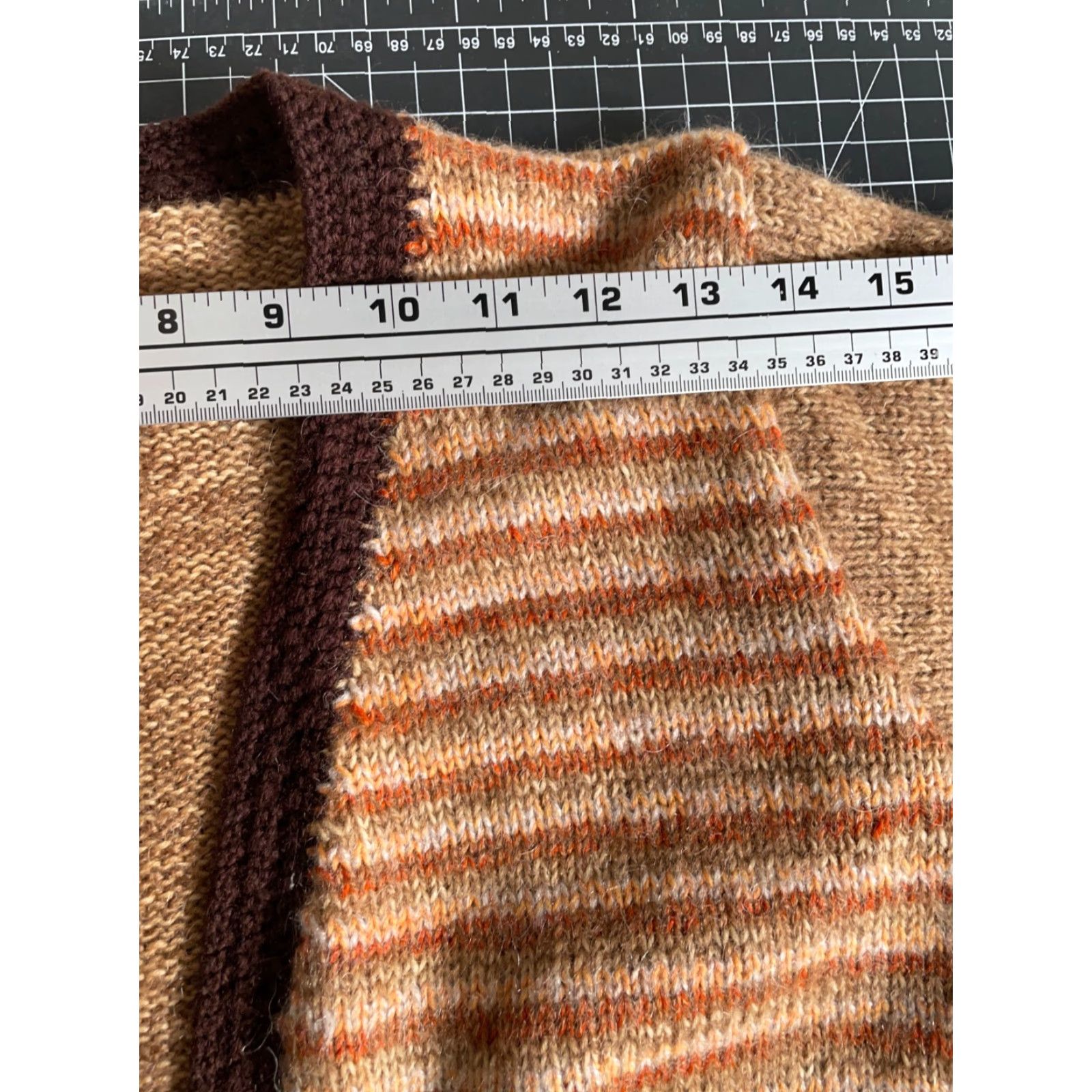 Vintage VINTAGE Mohair Blend Open Cardigan Women's Small Brown Striped Fuzzy Knit Sweater Size S / US 4 / IT 40 - 7 Thumbnail