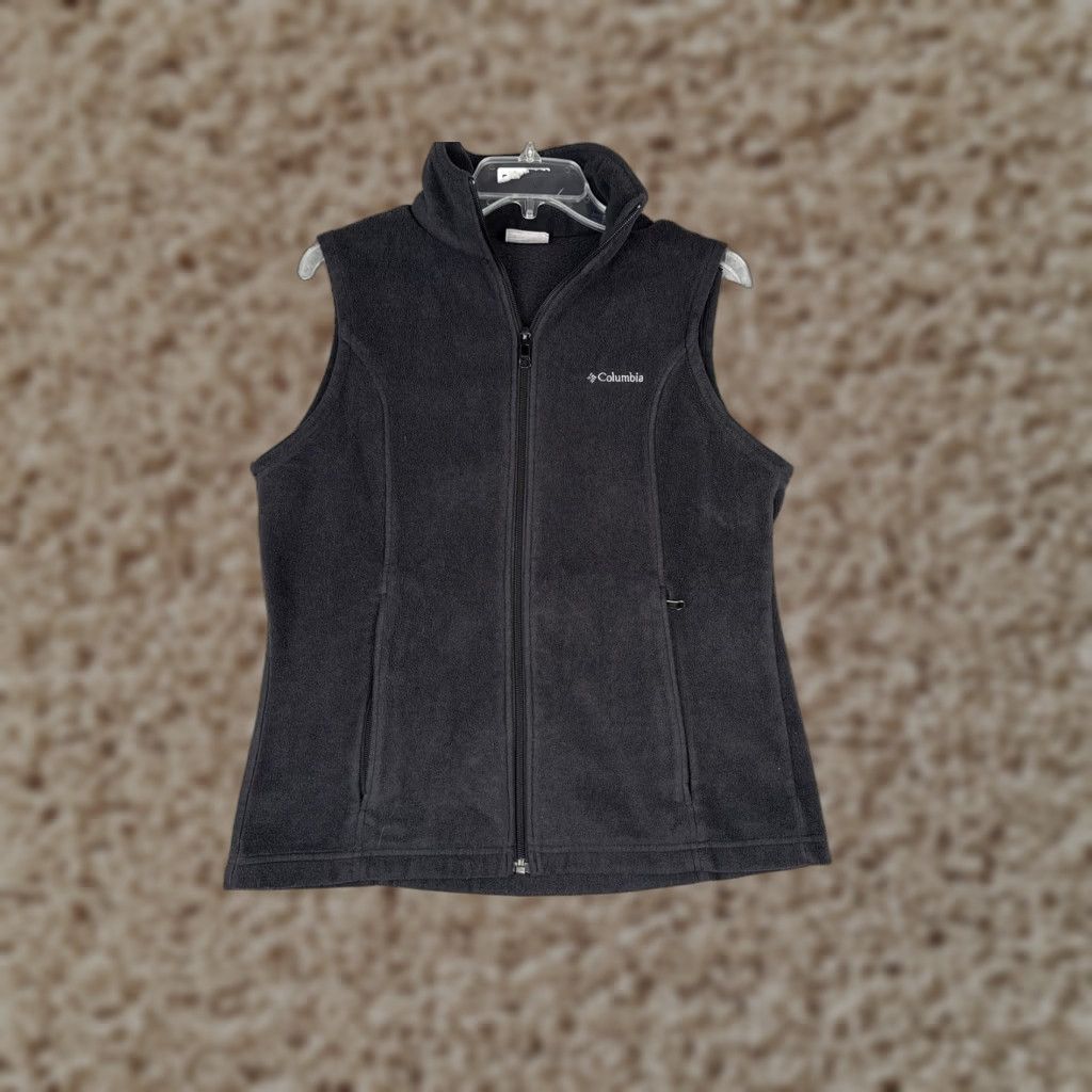 Vintage Columbia Fleece Vest Womens M Black Full Zip Pockets Outdoor Warm Hiking Size M / US 6-8 / IT 42-44 - 1 Thumbnail
