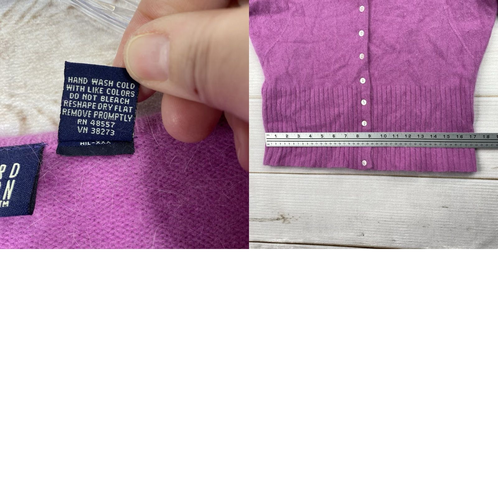 Pinko VINTAGE Hillard & Hanson Sweater Cardigan XL Pink Angora Fuzzy Knit Wool-Blend All Seasons Women’s 90s Bohemian Coquette Cottagecore Size XL / US 12-14 / IT 48-50 - 8 Thumbnail