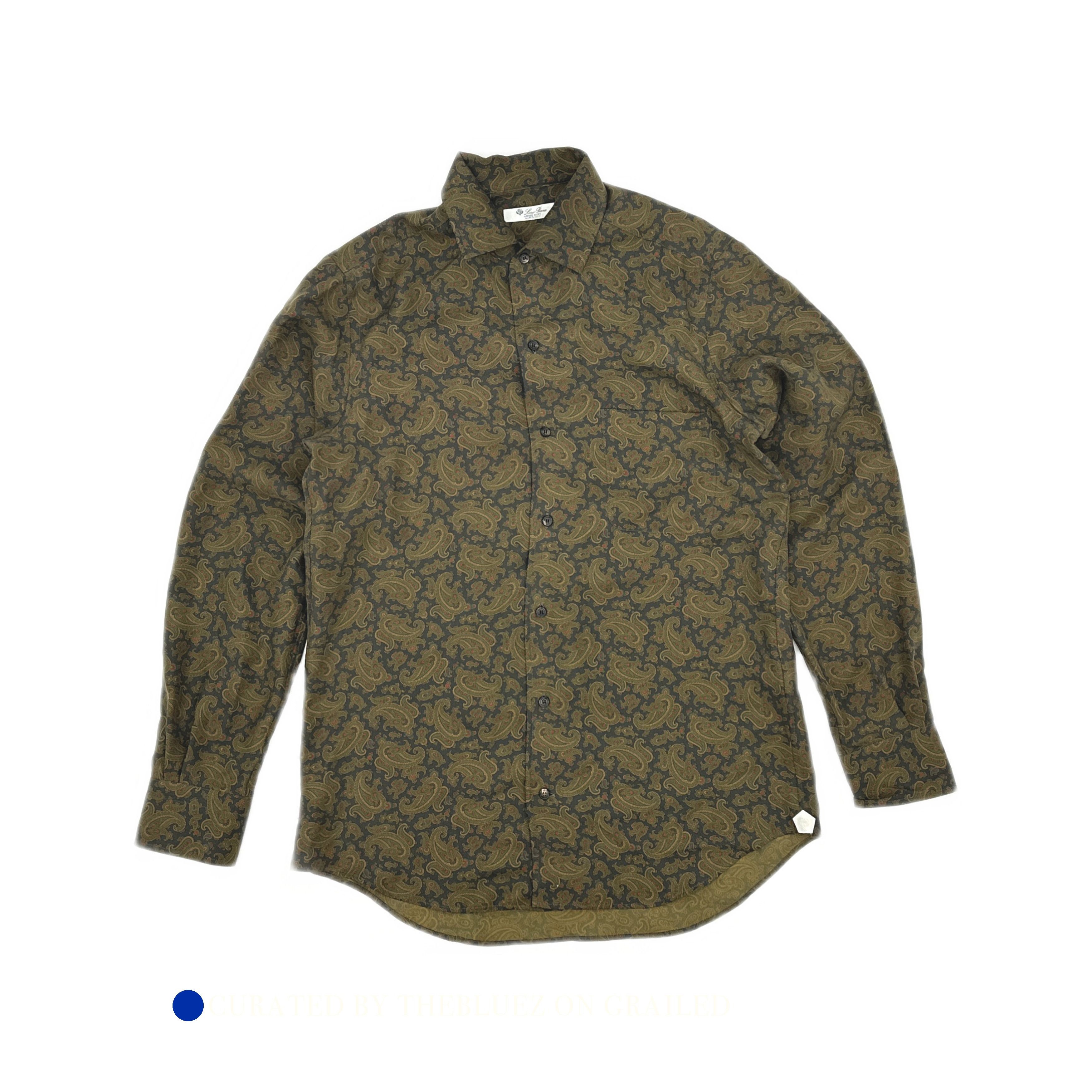 Loro Piana Green Paisley Print Long Sleeve Button-Up Shirt XS Size US XS / EU 42 / 0 - 1 Thumbnail