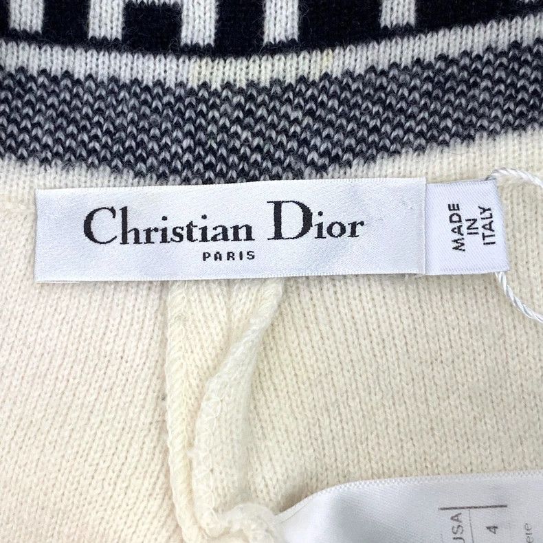 Dior Dior Beige striped letter inlaid cashmere casual wide-leg t Size 24" / US 00 / IT 34 - 6 Thumbnail