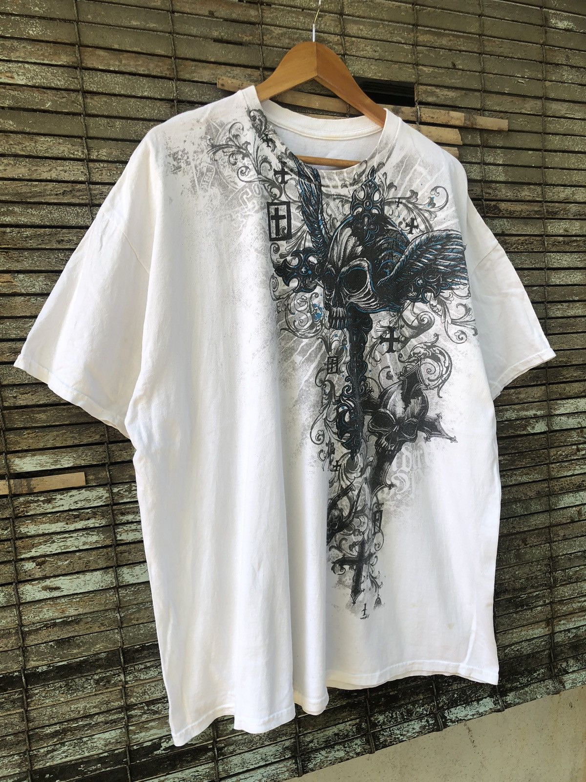 Affliction 🔥Vintage Y2K🔥Skull Cross Wings Affliction Tshirts Size US XL / EU 56 / 4 - 5 Thumbnail