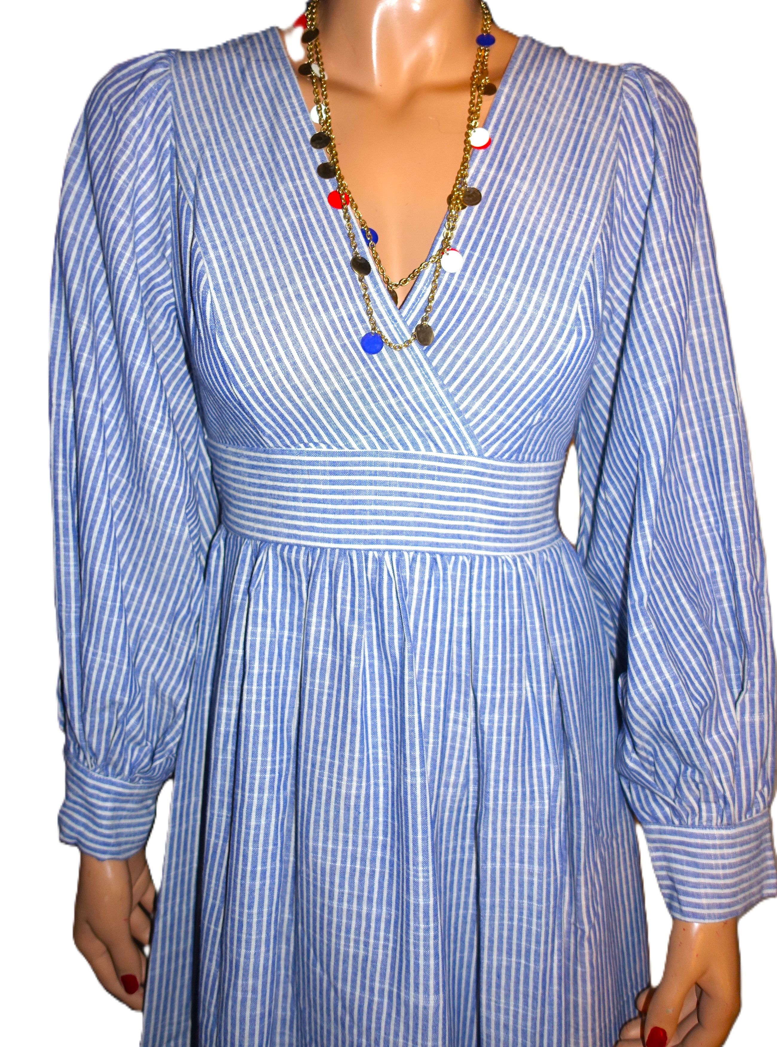 Other Cupshe Blue White Striped Dress XS NWT Size XS / US 0-2 / IT 36-38 - 2 Thumbnail