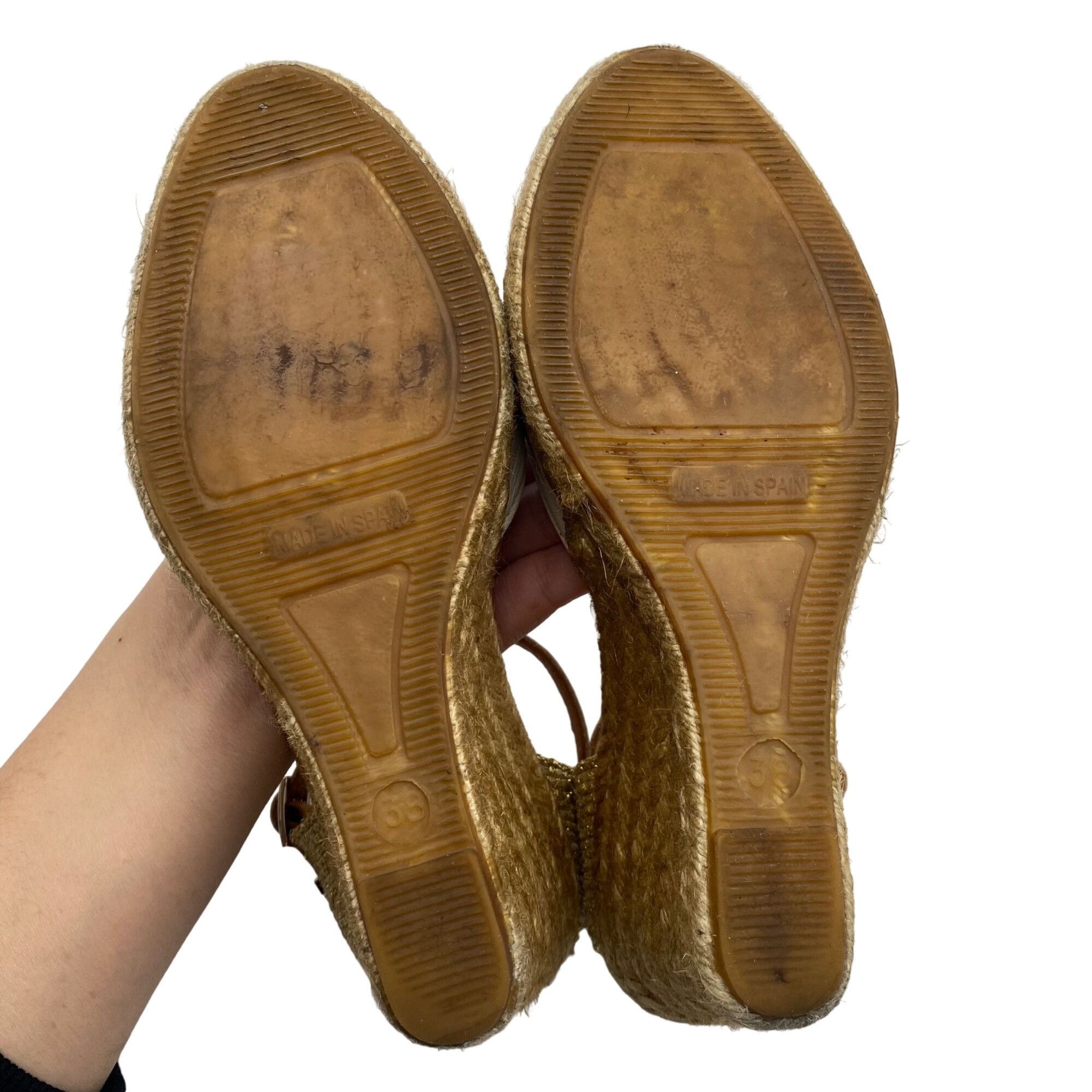 Kurt Geiger Kurt Geiger London Monty White/Gold wedge heel espadrilles W Size US 8 / IT 38 - 7 Thumbnail