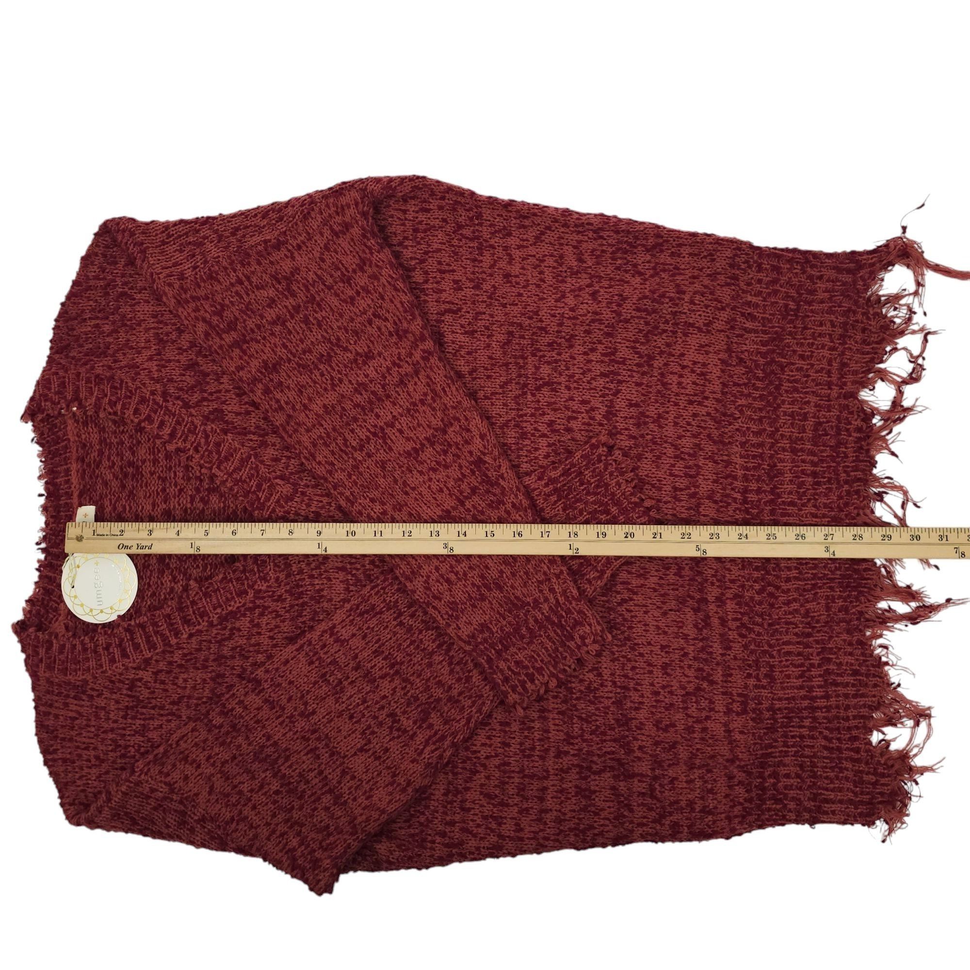 Other Umgee Sweater Womens XL Distressed Hem V Neck Pullover Knit Size XL / US 12-14 / IT 48-50 - 6 Thumbnail