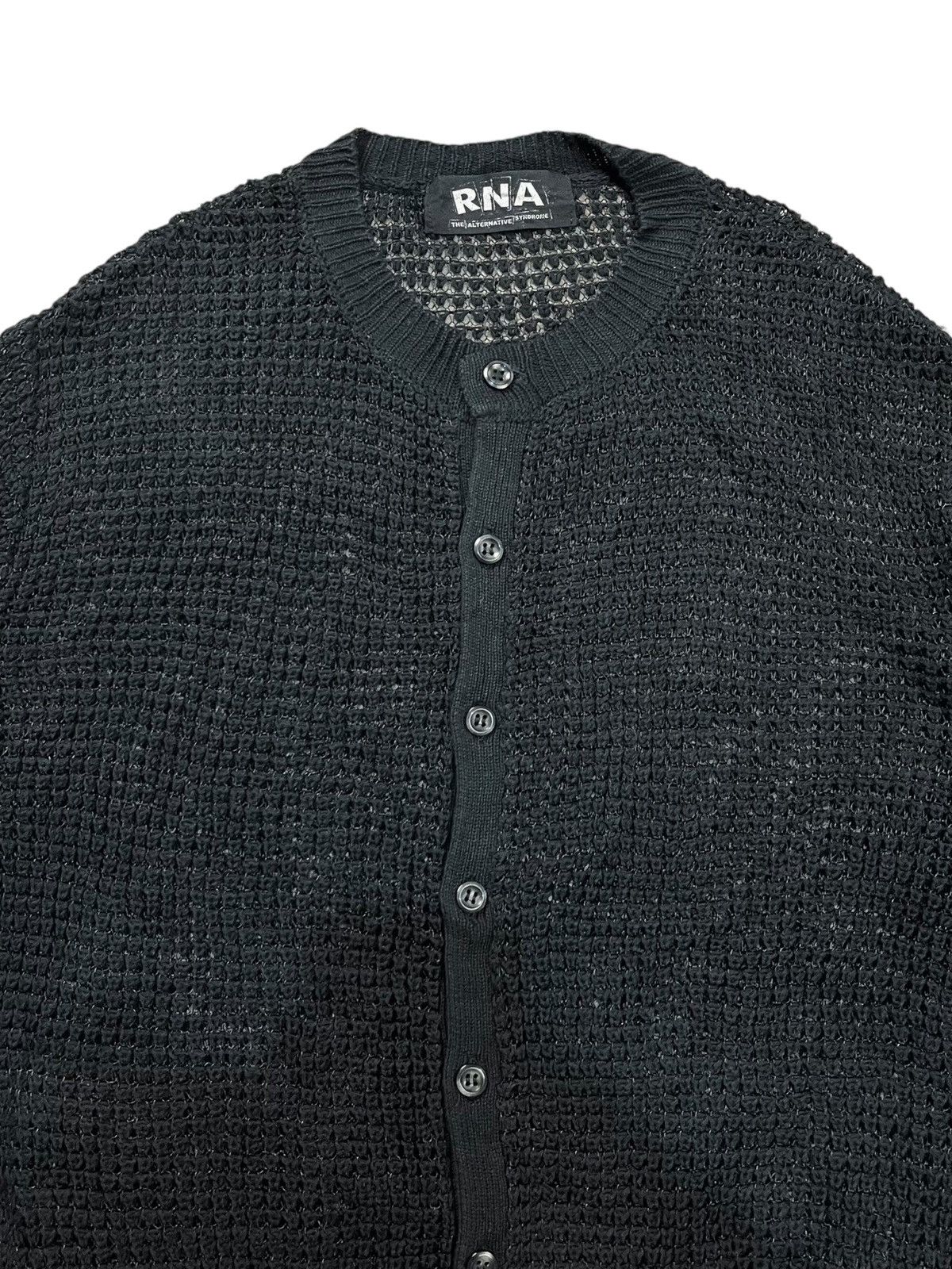 20471120 2000s RNA - Open Knitted/Fish Net Top Cardigan Size US M / EU 48-50 / 2 - 4 Thumbnail