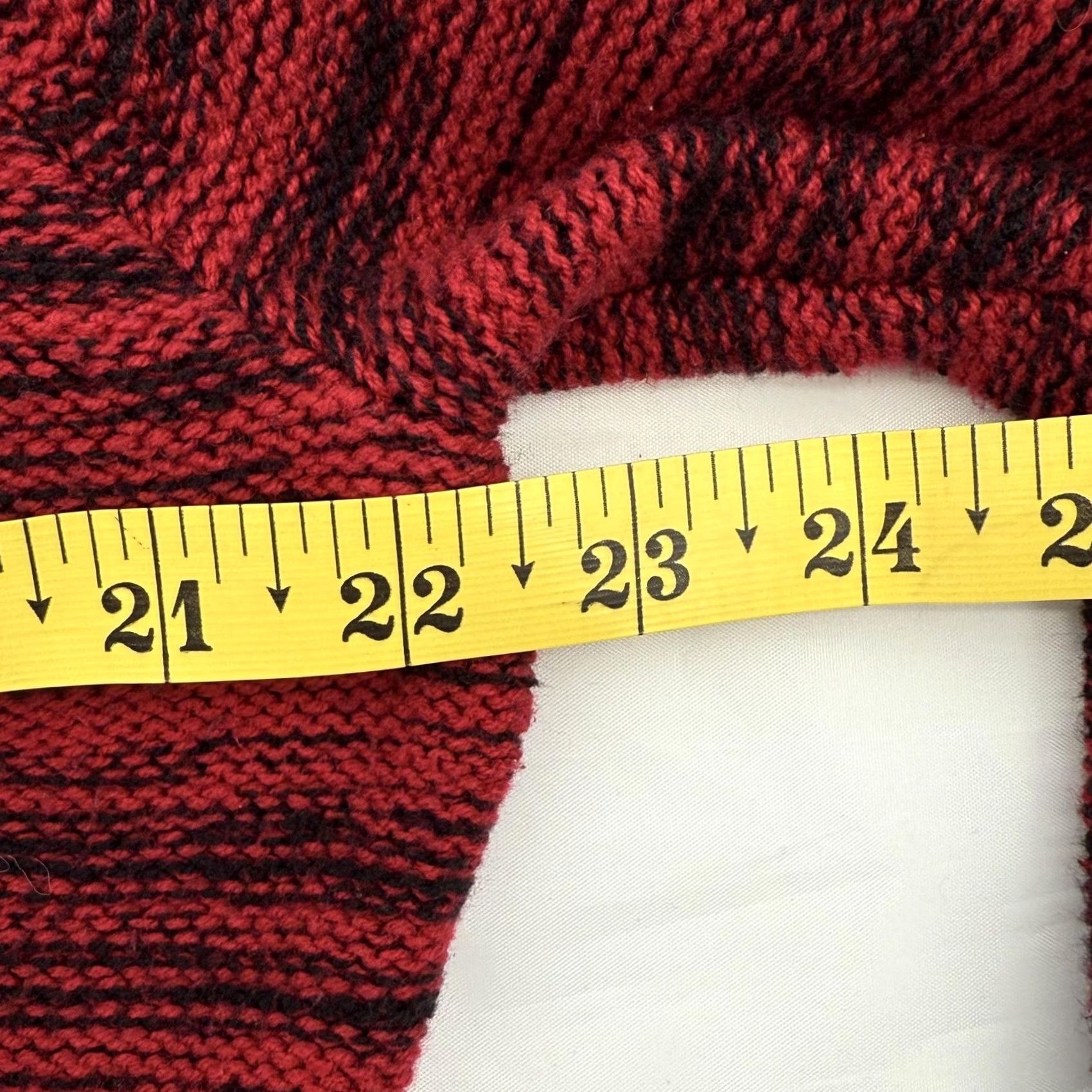 Vintage Karen Scott Sweater Womens Large Red Black Marled Cable Knit Pullover Knit Crew Neck Size L / US 10 / IT 46 - 5 Thumbnail