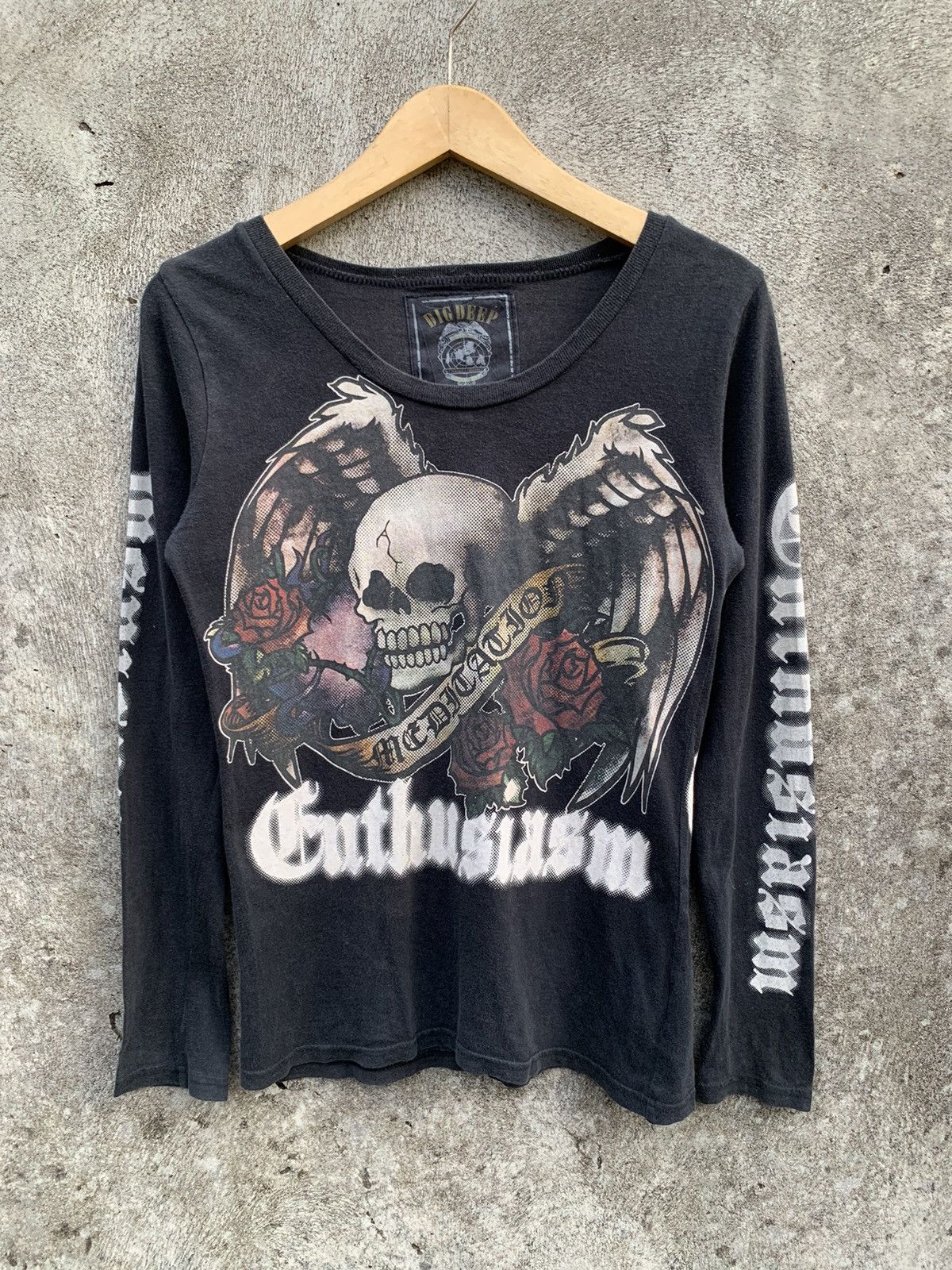 14th Addiction × Beauty Beast × KMRii Vintage DigDeep wing skull rose punk mediation longsleeve Size US S / EU 44-46 / 1 - 1 Thumbnail