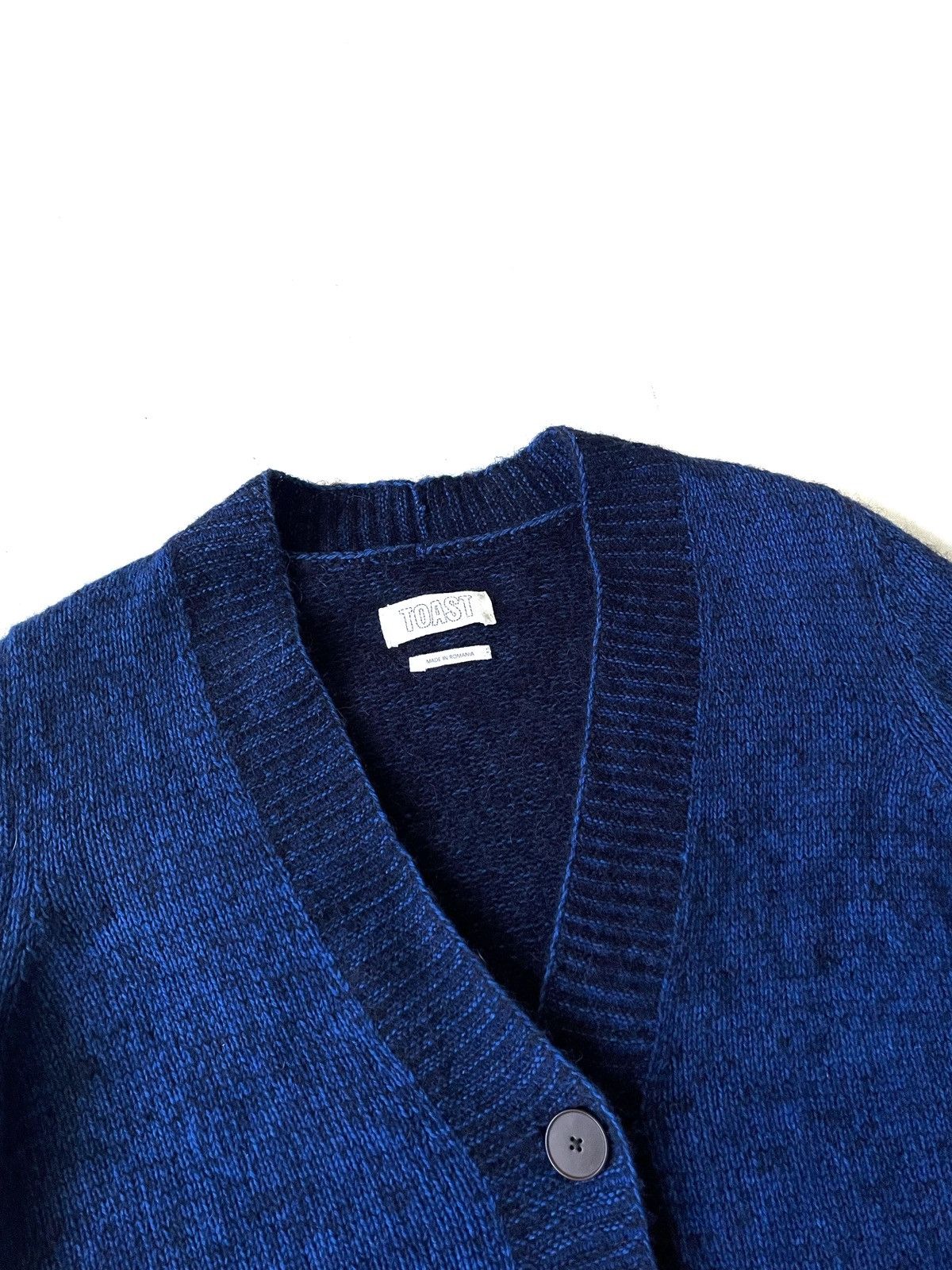 Designer TOAST Women Wool Alpaca Blue Cropped Cardigan Size S Size S / US 4 / IT 40 - 2 Thumbnail