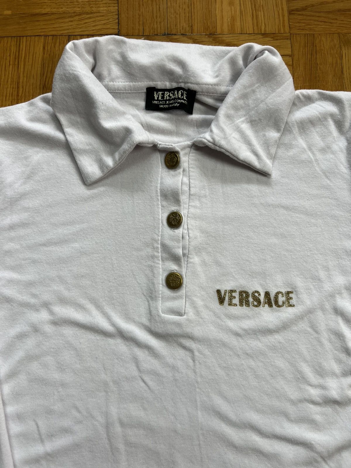 Versace Longsleeve Versace logo medusa buttons italy Size S / US 4 / IT 40 - 4 Thumbnail