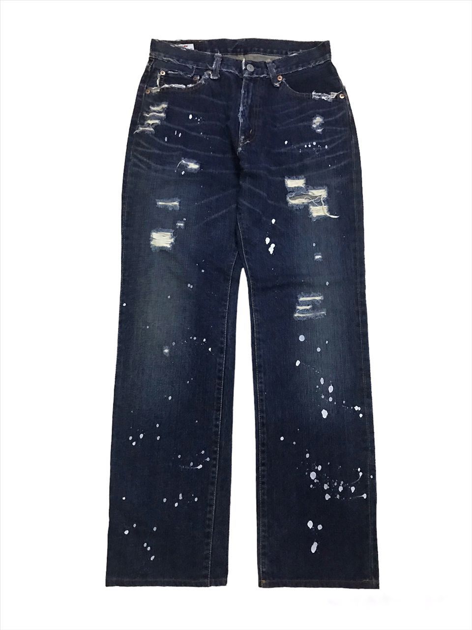 Big John 💥Vintage Big John Distressed Painted Denim Size US 28 / EU 44 - 1 Thumbnail