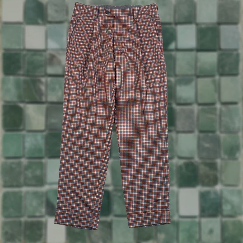 Todd Snyder Todd Snyder Tab Trousers Men 30x29 Multi Plaid Wool Blend Pleated Cuffed NWOT Size US 30 / EU 46 - 1 Thumbnail