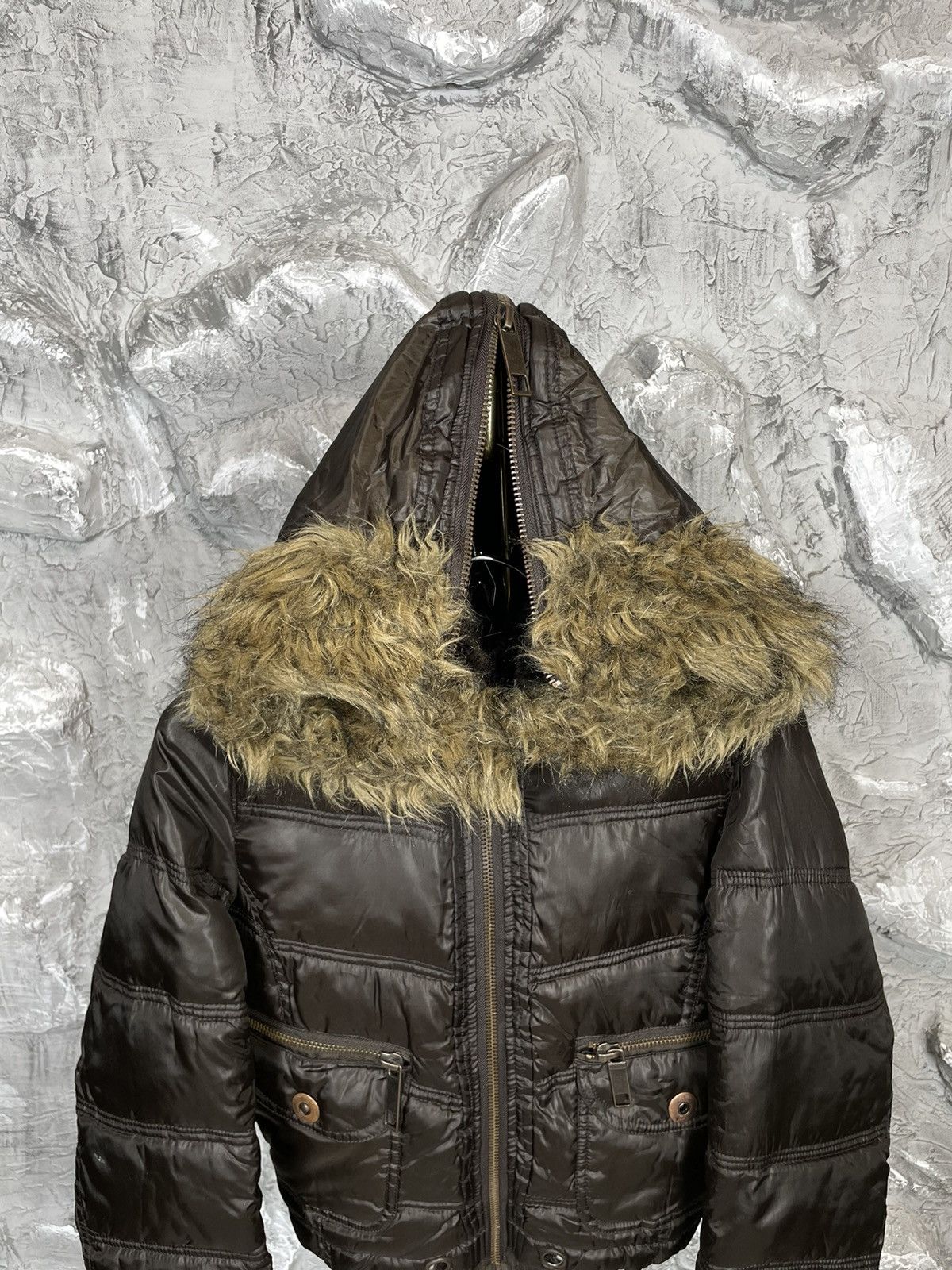 20471120 Y2K Fur Zip Hood Bomber Jacket Hysteric Glamour Japan Style Size US S / EU 44-46 / 1 - 7 Thumbnail