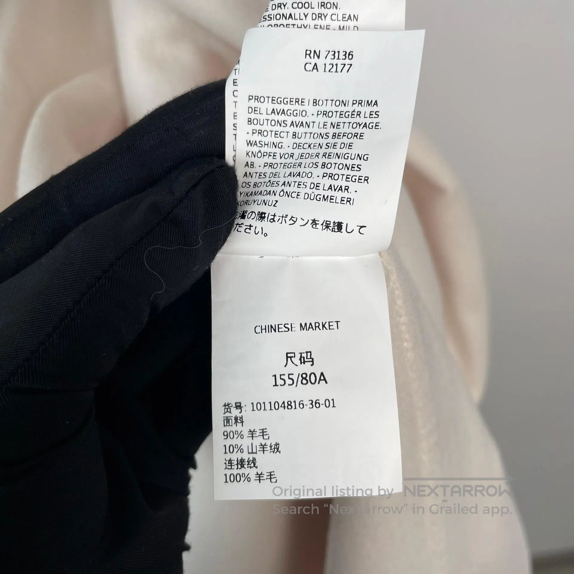Max Mara Max Mara White Cashmere Wool Tweed Hem Button Long Coat Ja Size 4XL / US 24-26 - 7 Thumbnail