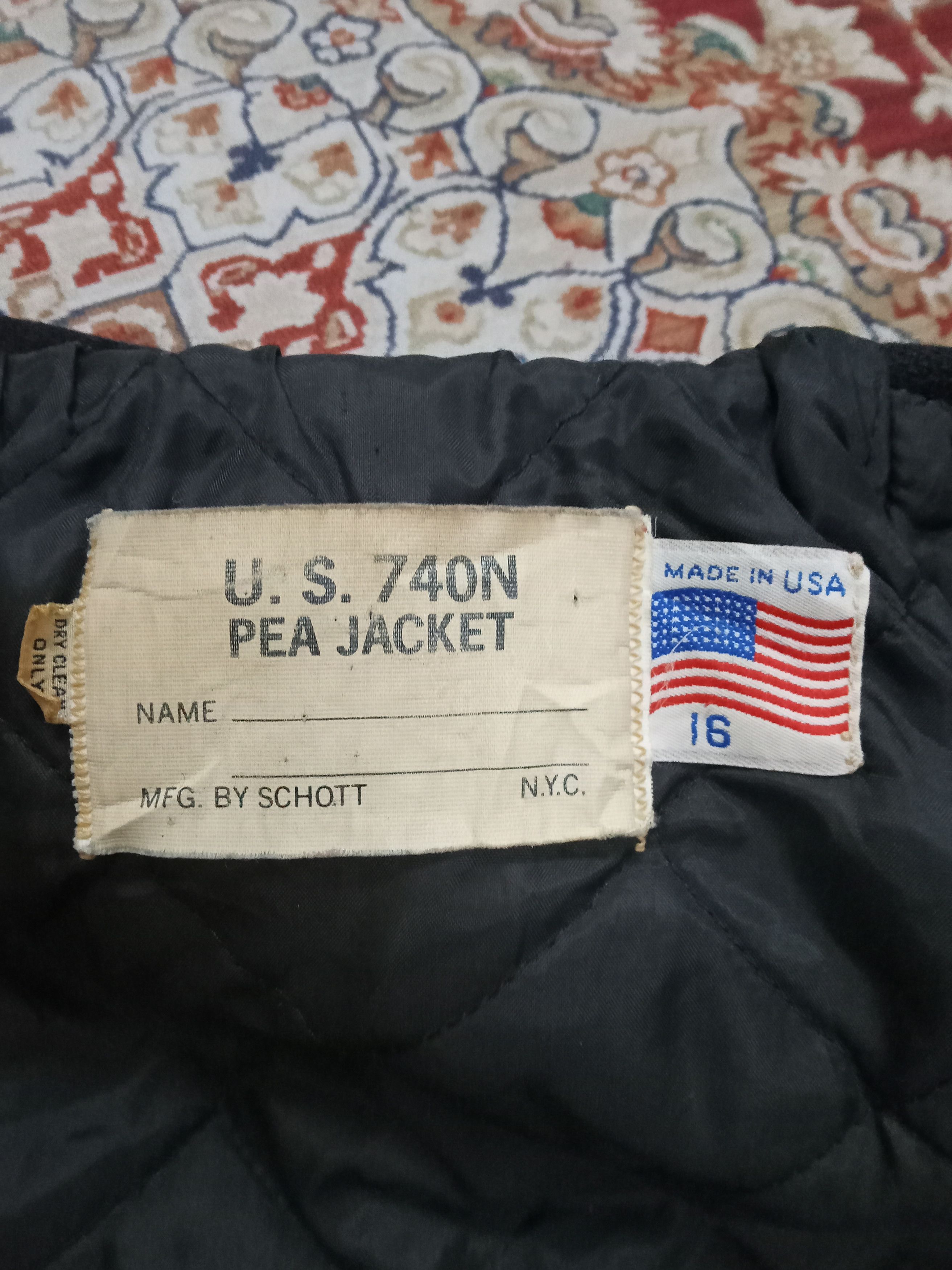 Schott × Vintage Vintage U.S 740N Pea Jacket Size 38S - 3 Thumbnail