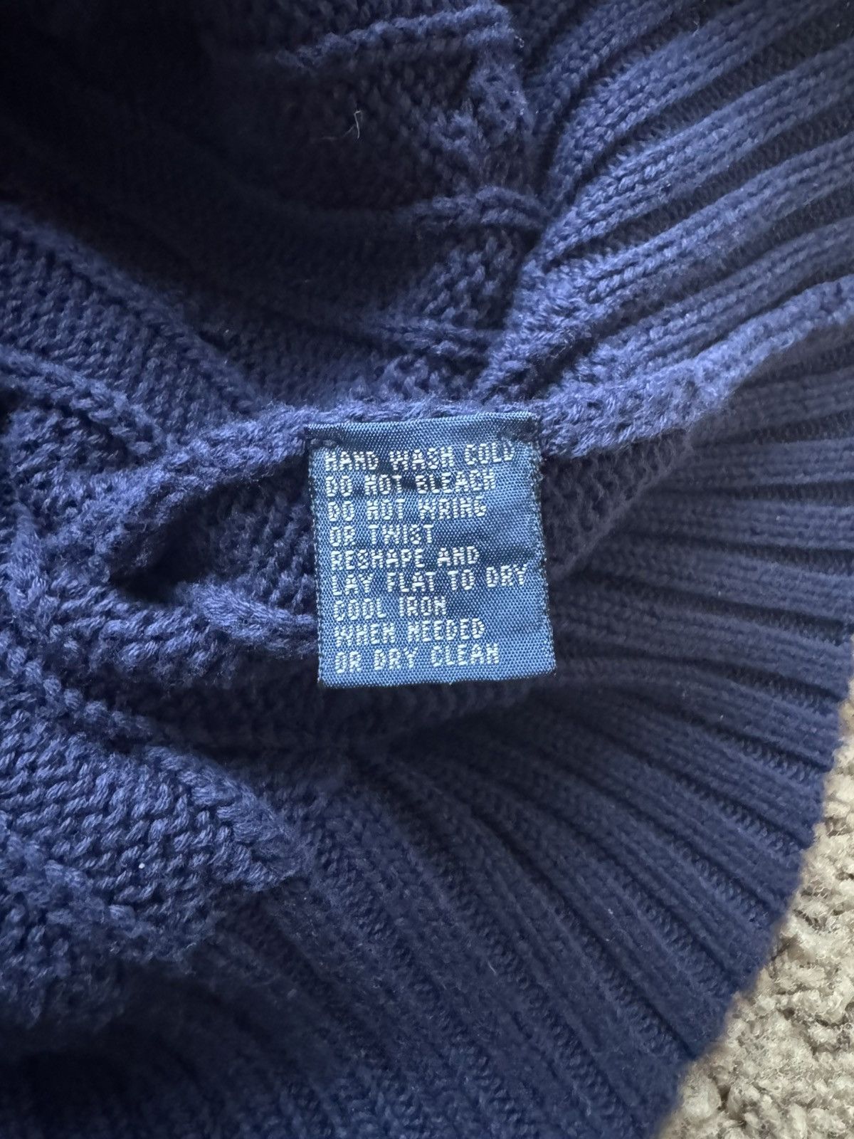 Polo Ralph Lauren Polo Ralph Lauren Navy Blue Cable Knit Sweater Large Size US L / EU 52-54 / 3 - 4 Thumbnail