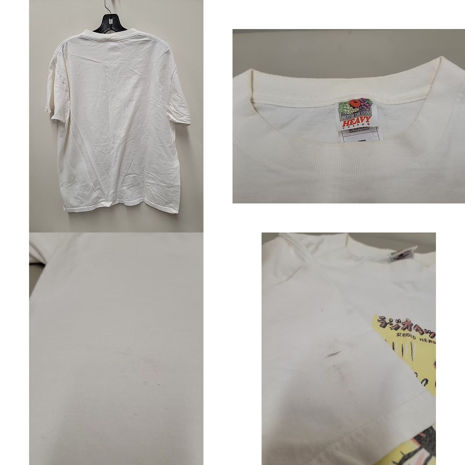 Fruit Of The Loom VINTAGE 90.1 FM WFMU 91.1 FM Radio Head Lock T-Shirt Mens XL White Cotton Graphic Print Size US XL / EU 56 / 4 - 8 Thumbnail