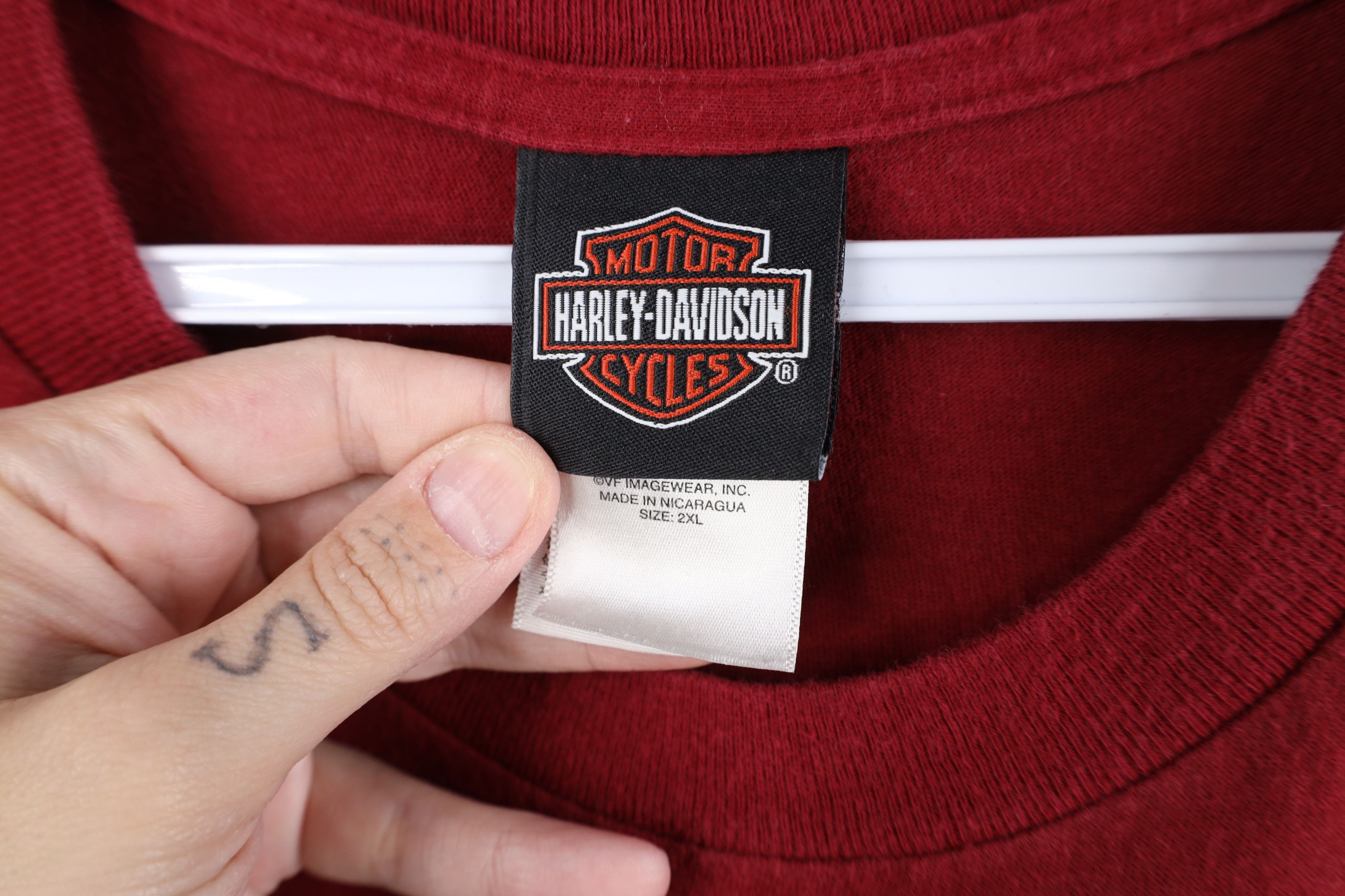 Harley Davidson Vintage Y2K Harley Davidson Tribal Short Sleeve T-Shirt Red Size US XXL / EU 58 / 5 - 8 Thumbnail