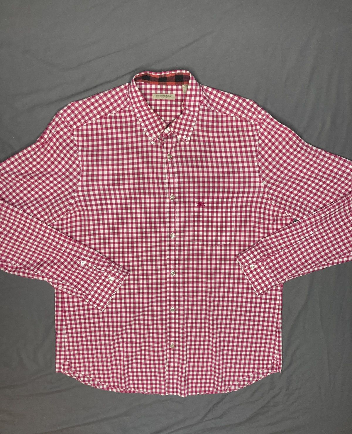 Burberry Burberry Brit Red Plaid Long Sleeve Button Up Size Large Size US L / EU 52-54 / 3 - 2 Thumbnail