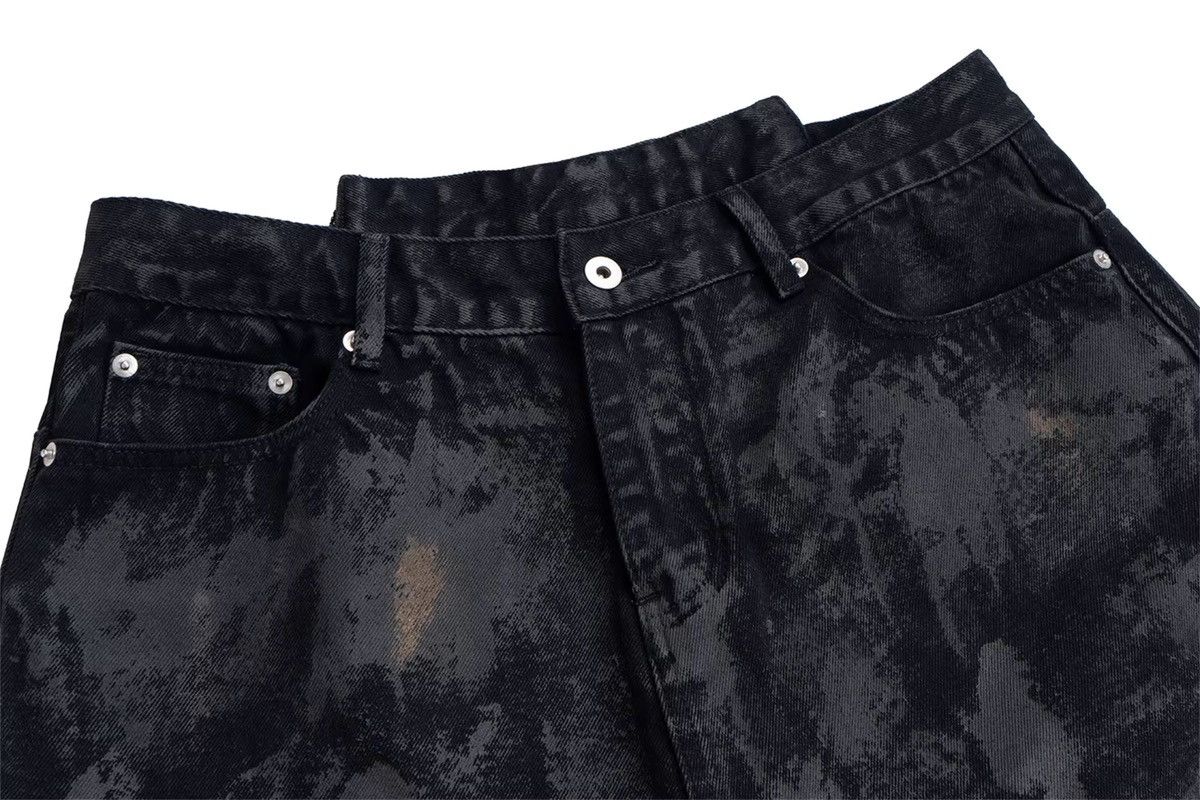 Other Designer Washed Y2k Hole Black Tassel Denim Shorts Size US 34 / EU 50 - 3 Thumbnail