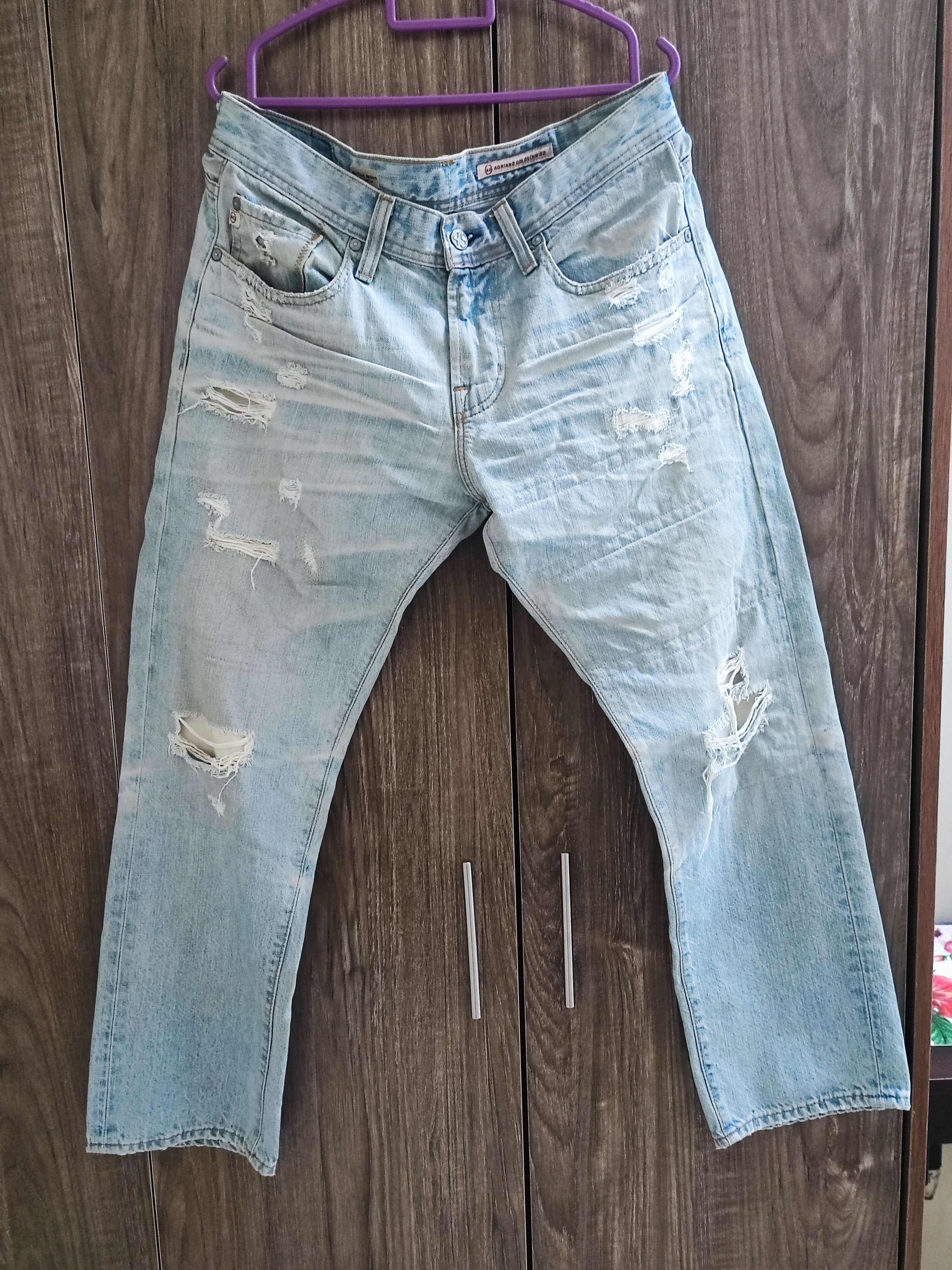 AG Adriano Goldschmied AG Adriano Goldschmied Distressed Faded Blue Jeans Size US 33 - 1 Thumbnail