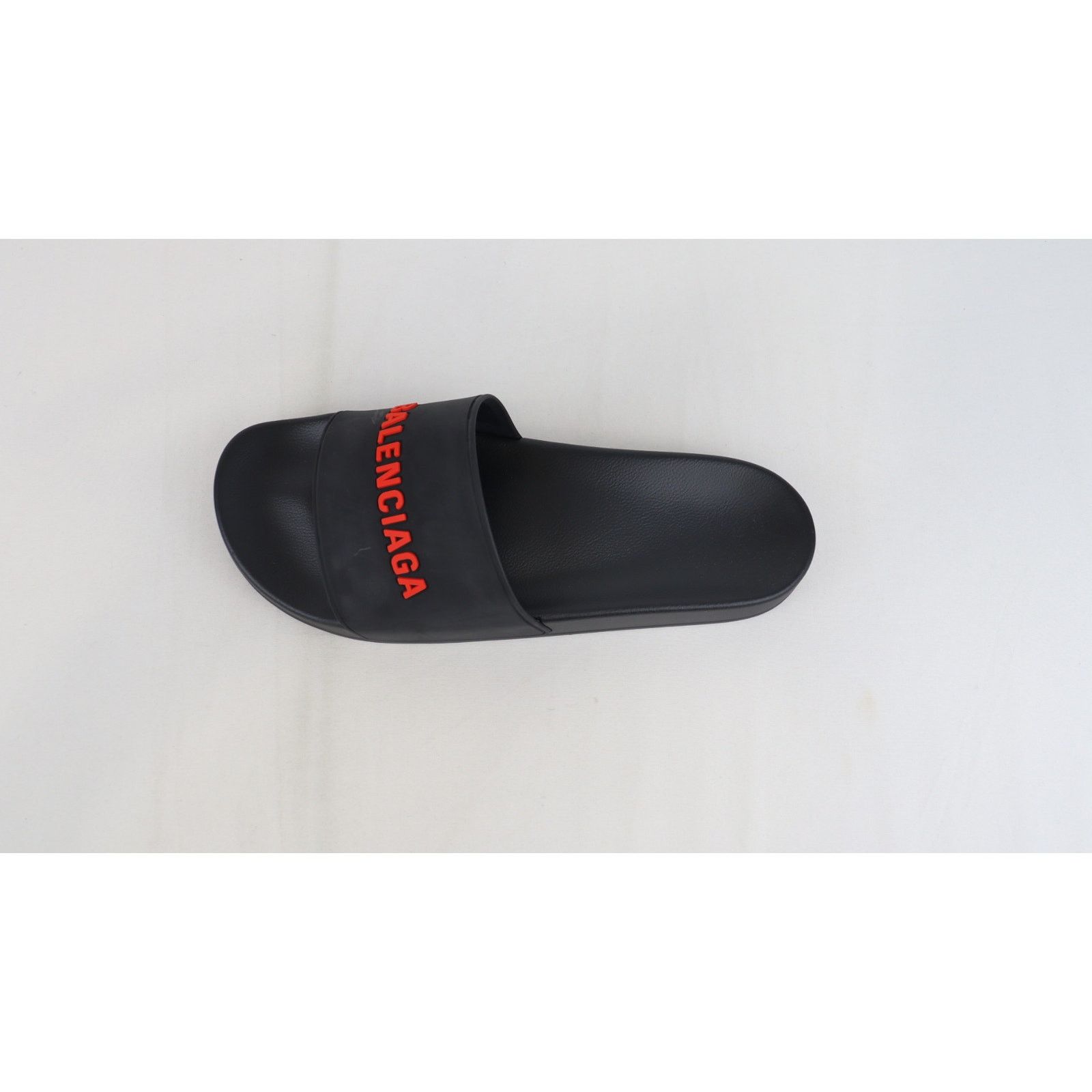 Balenciaga o1rshd1 Smooth Rubber Logo Pool Slide in Black/Red Size US 14 / EU 47 - 7 Thumbnail