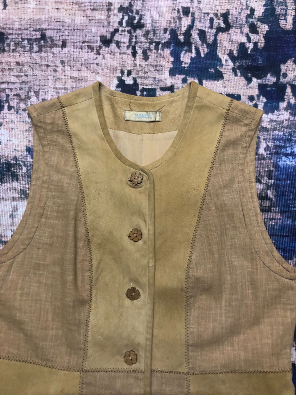 Vintage Vintage W.Knife Leather Patchwork Sleeveless Mini Dress Size XS / US 0-2 / IT 36-38 - 5 Thumbnail