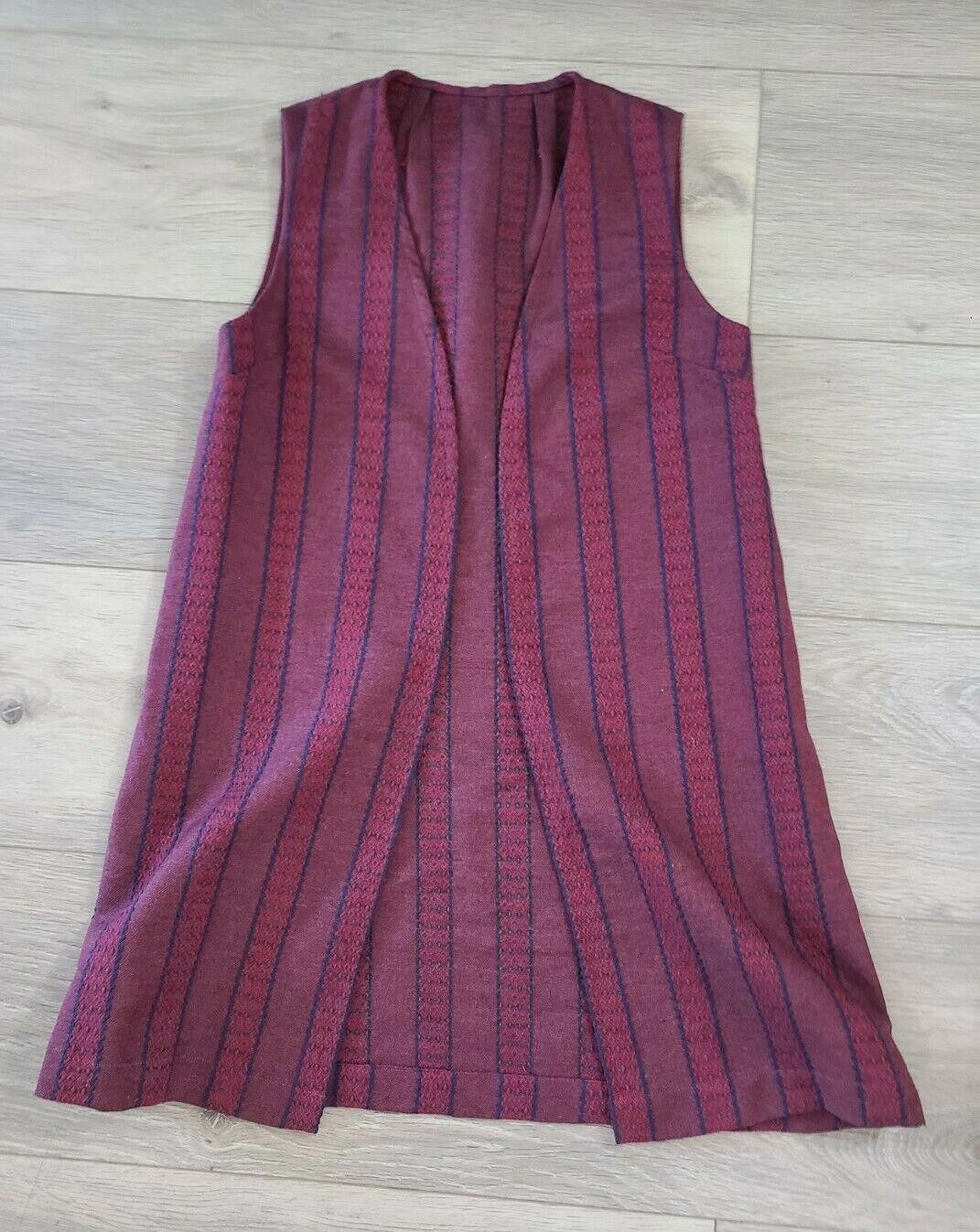 Designer Vintage 1960s Long Vest Hippie Blow Mod Retro Small Medium Size M / US 6-8 / IT 42-44 - 1 Thumbnail