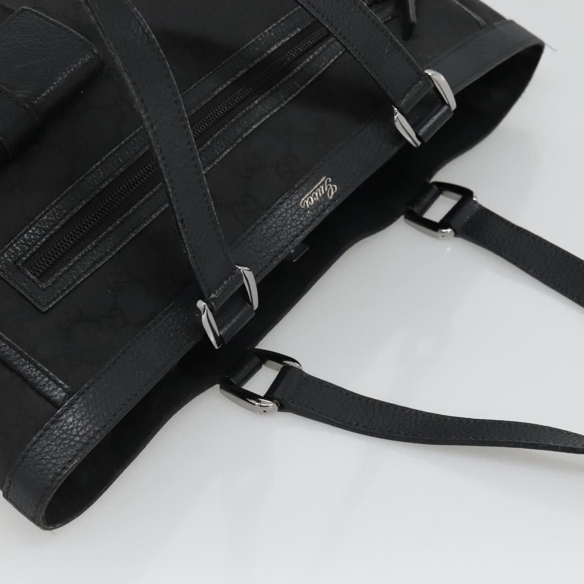 Gucci GUCCI GG Canvas Tote Bag Nylon Outlet Black Silver Size ONE SIZE - 6 Thumbnail