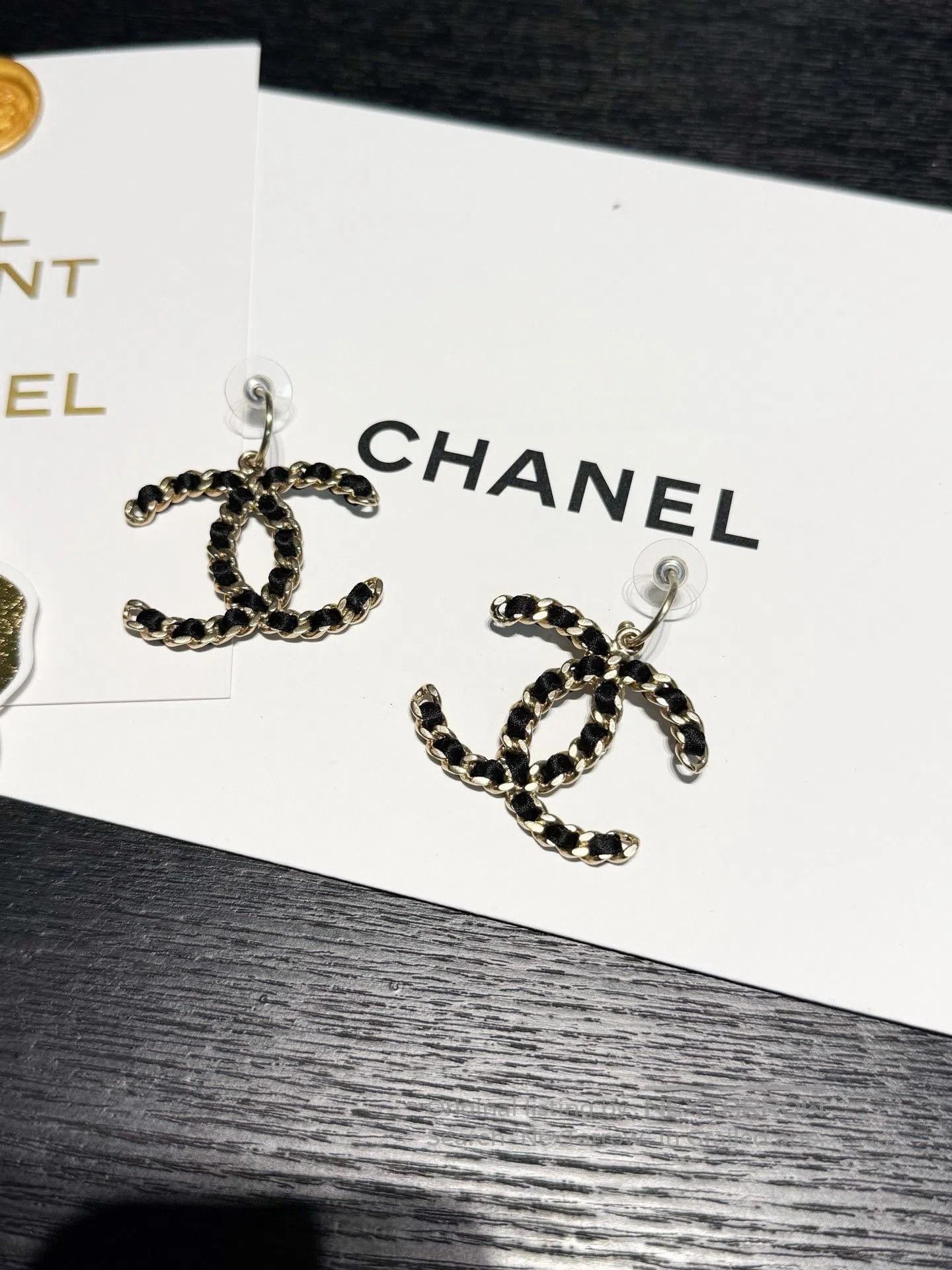 Chanel Chanel 12A Limited Black Gold Double C Earrings. Size ONE SIZE - 4 Thumbnail