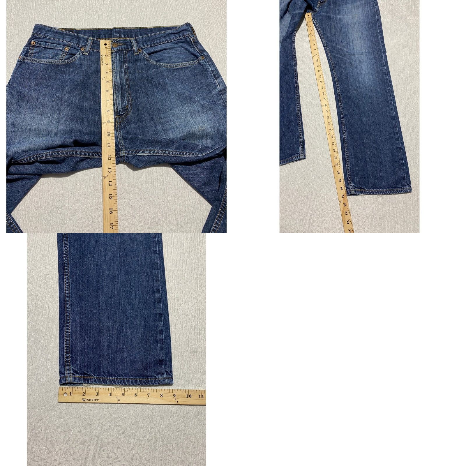 Levi's Levi's 505 Regular Fit Jeans Men 36x32 Blue Denim Pants Straight 5-Pocket Medium Wash Cotton Jeans Mens Regular Fit Size US 36 / EU 52 - 8 Thumbnail