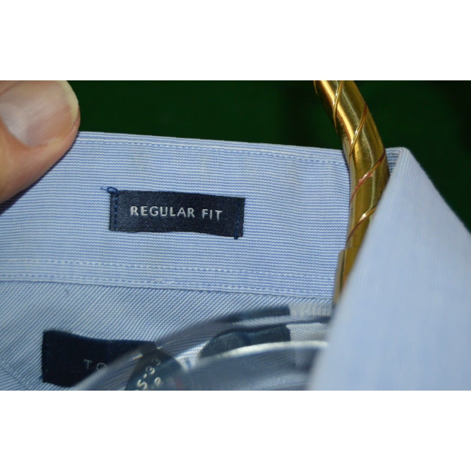 Tommy Hilfiger Tommy Hilfiger Men's L/S Blue Dress Shirt SZ 16 32-33 - Button-Up, Long Sleeve, Regular Size, Blue, Solid, Classic Theme, Mens Shirt Size 42R - 5 Thumbnail