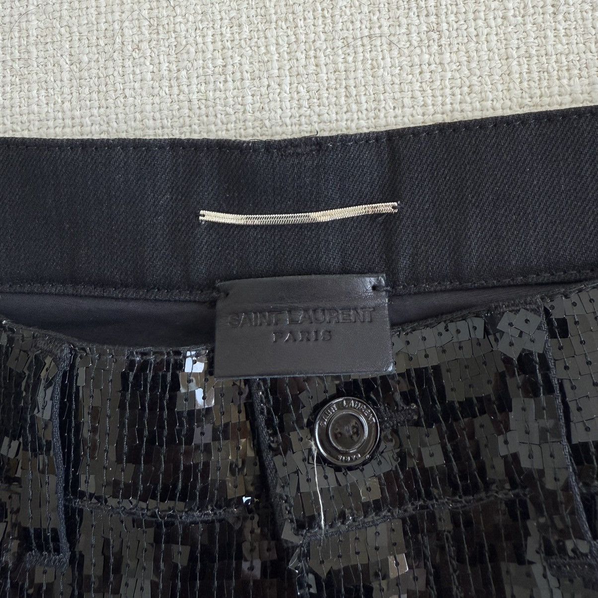 Saint Laurent Paris Saint Laurent Sequin Pants Size US 33 - 2 Thumbnail