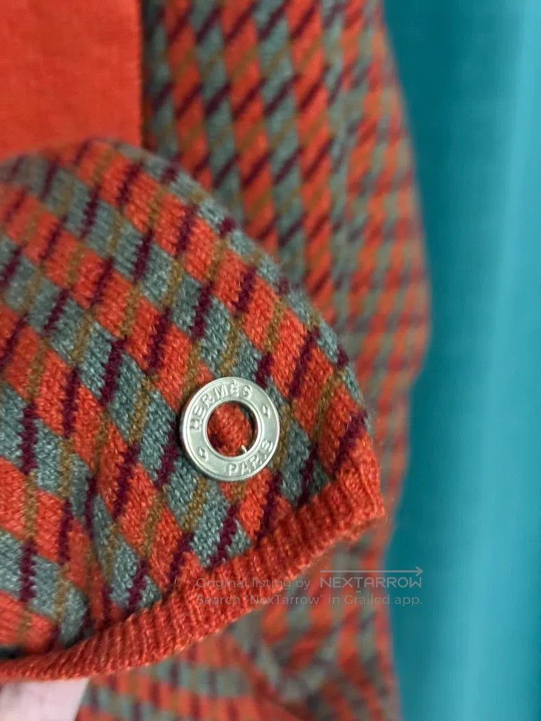 Hermes Hermes Houndstooth long pullover wool knit dress Size XXS / US 00 / IT 34 - 2 Thumbnail