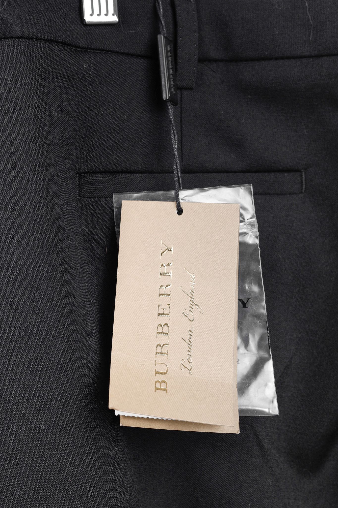 Burberry Burberry Black Stretch-Wool Straight-Leg Trousers Size 28" / US 6 / IT 42 - 7 Thumbnail