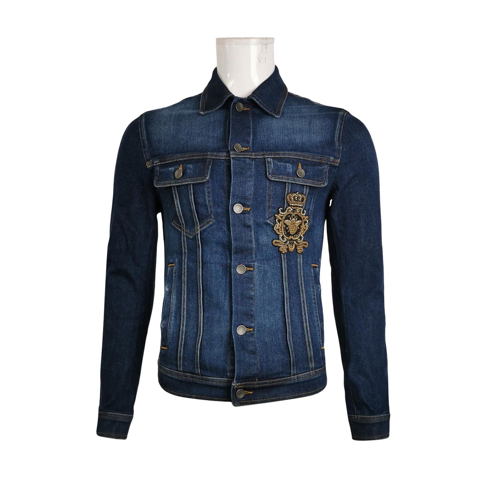 Dolce & Gabbana Dolce & Gabbana Embroidered Bee Denim Jacket 46 Size US S / EU 44-46 / 1 - 1 Thumbnail