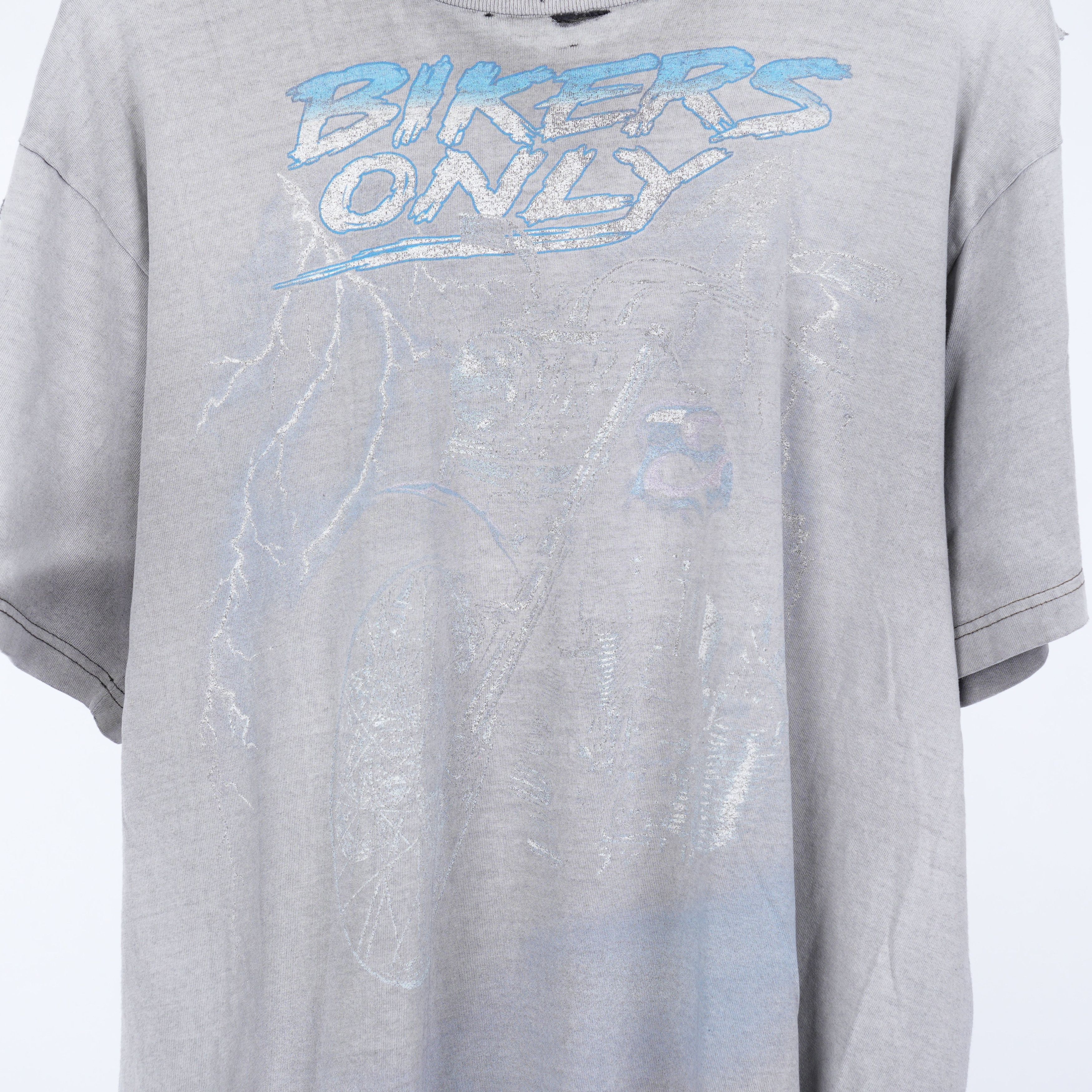 Vintage VINTAGE THRASHED BIKERS ONLY TEE Size US XL / EU 56 / 4 - 3 Thumbnail
