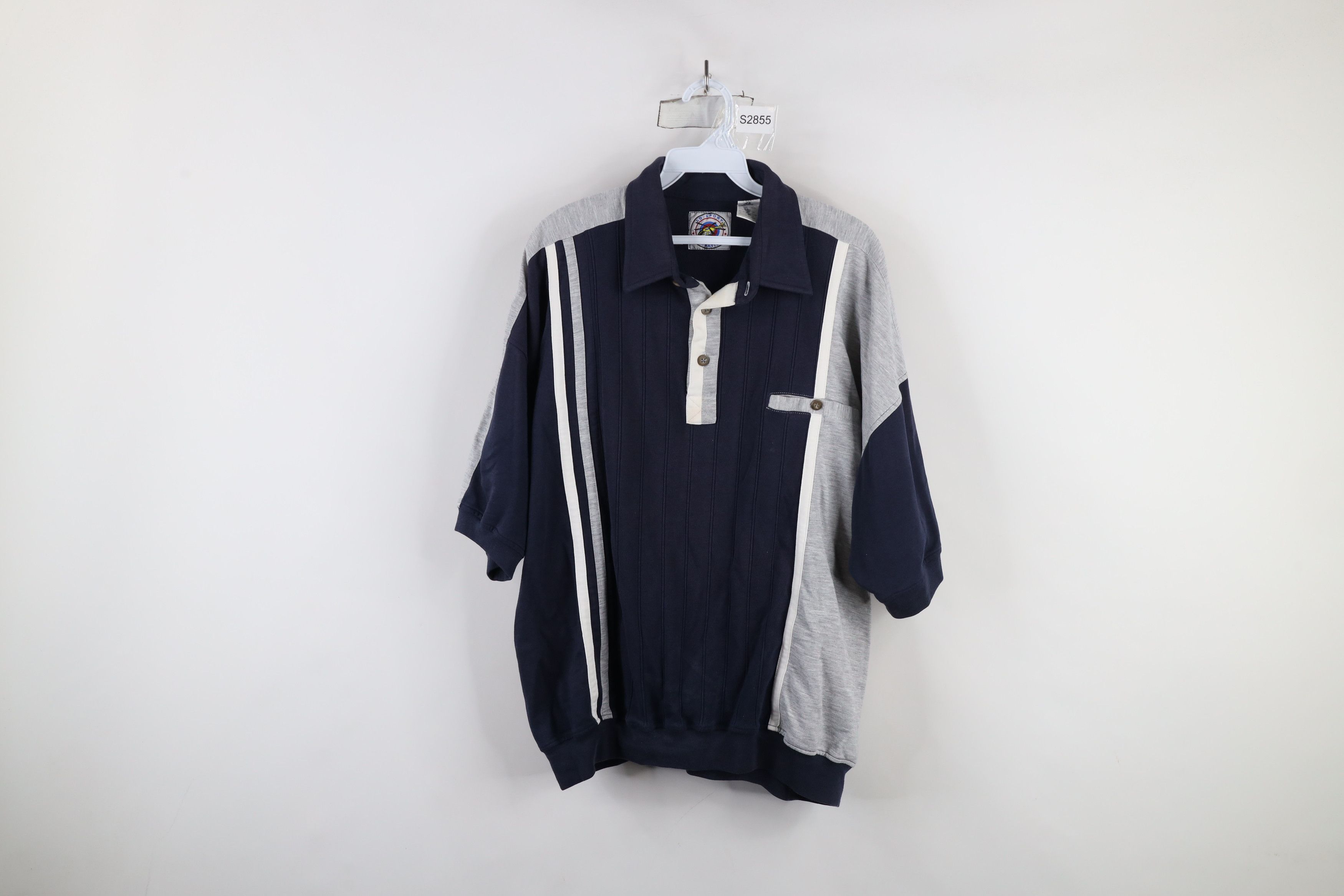 Vintage Vintage 90s Streetwear Block Striped Pullover Polo Shirt Size US XL / EU 56 / 4 - 1 Thumbnail