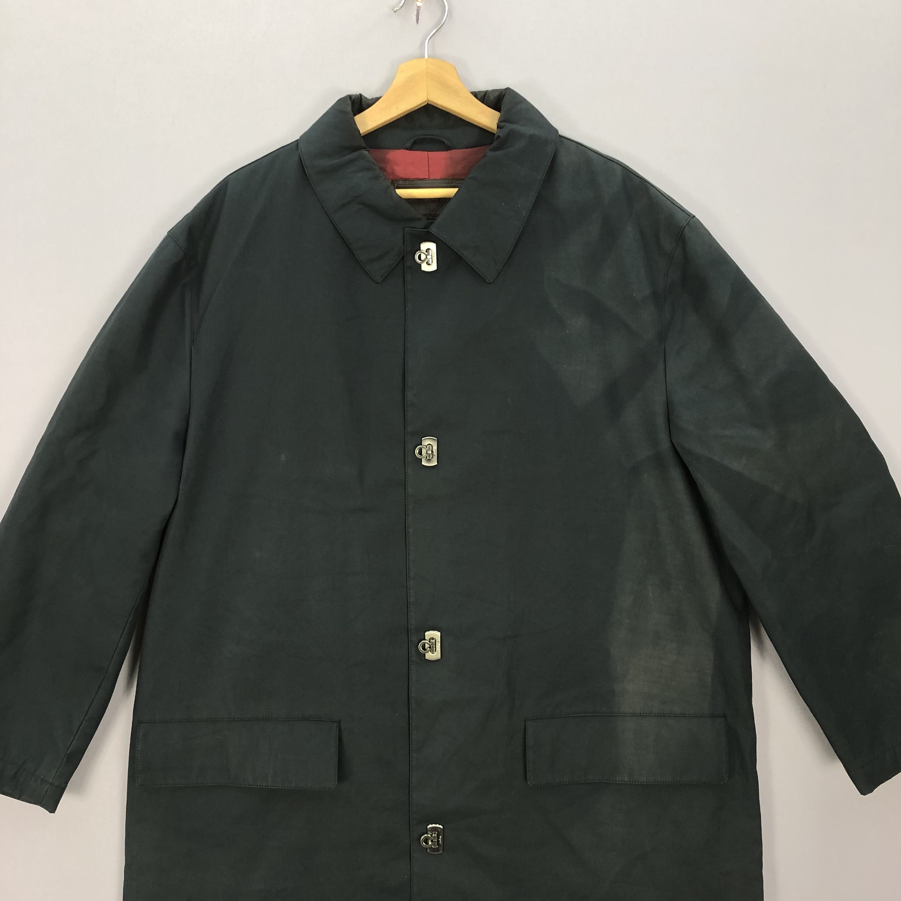 Salvatore Ferragamo × Vintage Vintage 90s Salvatore Ferragamo Long Coat Jackets Size US L / EU 52-54 / 3 - 3 Thumbnail