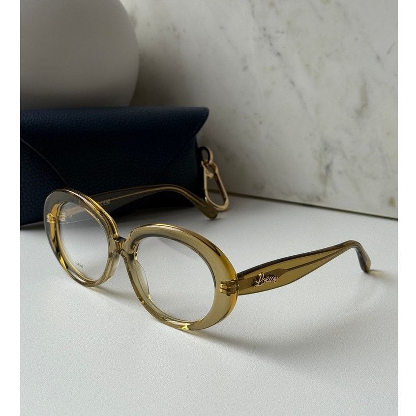 NEW Loewe LW50089I Curvy Transparent Green Eyeglasses Frames