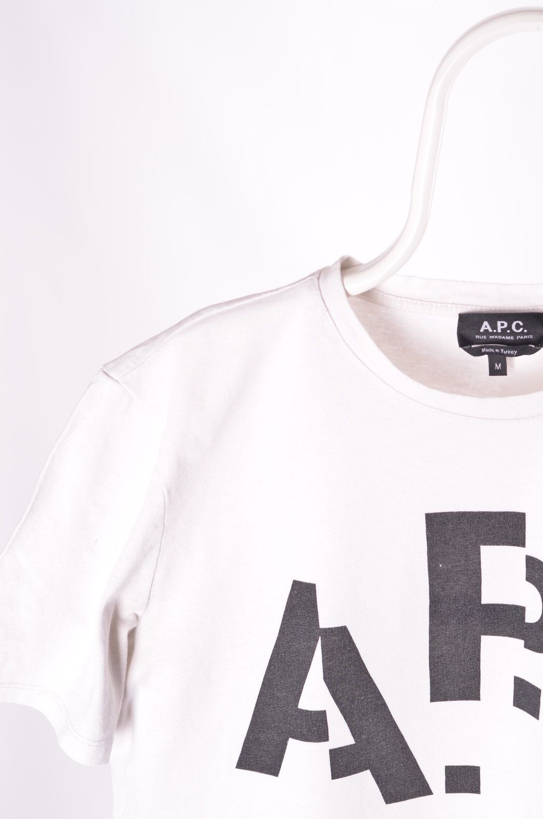 A.P.C. A.P.C. White t-shirt with big logo Size US M / EU 48-50 / 2 - 2 Thumbnail