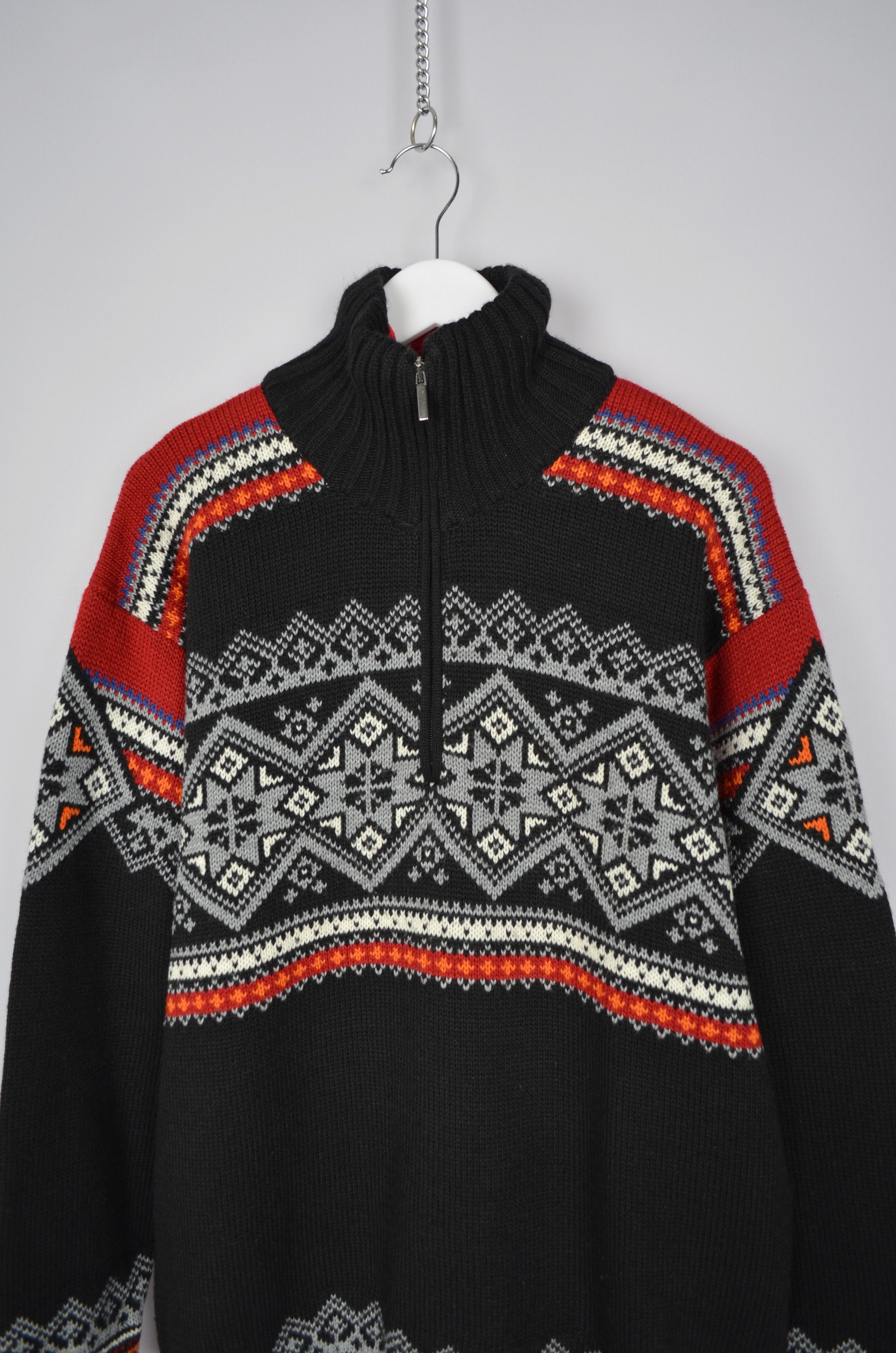 Dale Of Norway × Vintage F.LLI CAMPAGNOLO Multi Fair Isle 1/4 Zip Wool Knit Insulated Size US L / EU 52-54 / 3 - 2 Thumbnail