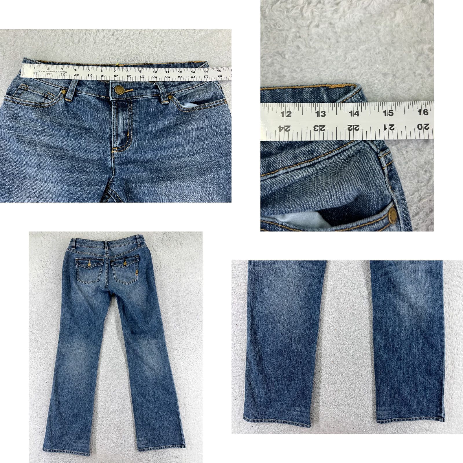 Denime Daisy Fuentes Jeans Womens Bootcut Denim Blue 26x31 Low Rise 4 Cotton 5-Pocket Design Regular Stretch Size 27" / US 4 / IT 40 - 10 Thumbnail