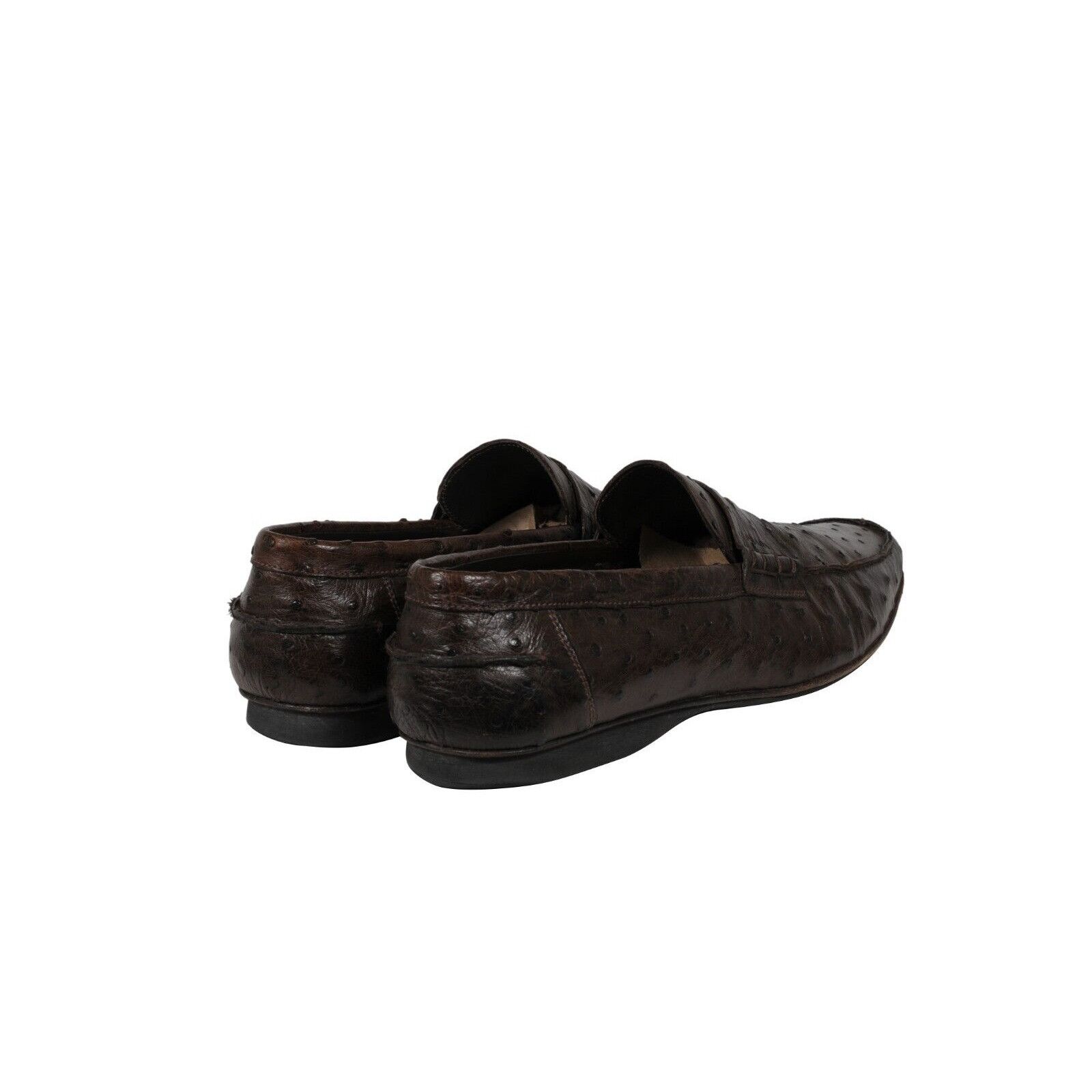 Penny Loafers Brown Ostrtich Leather - 02162