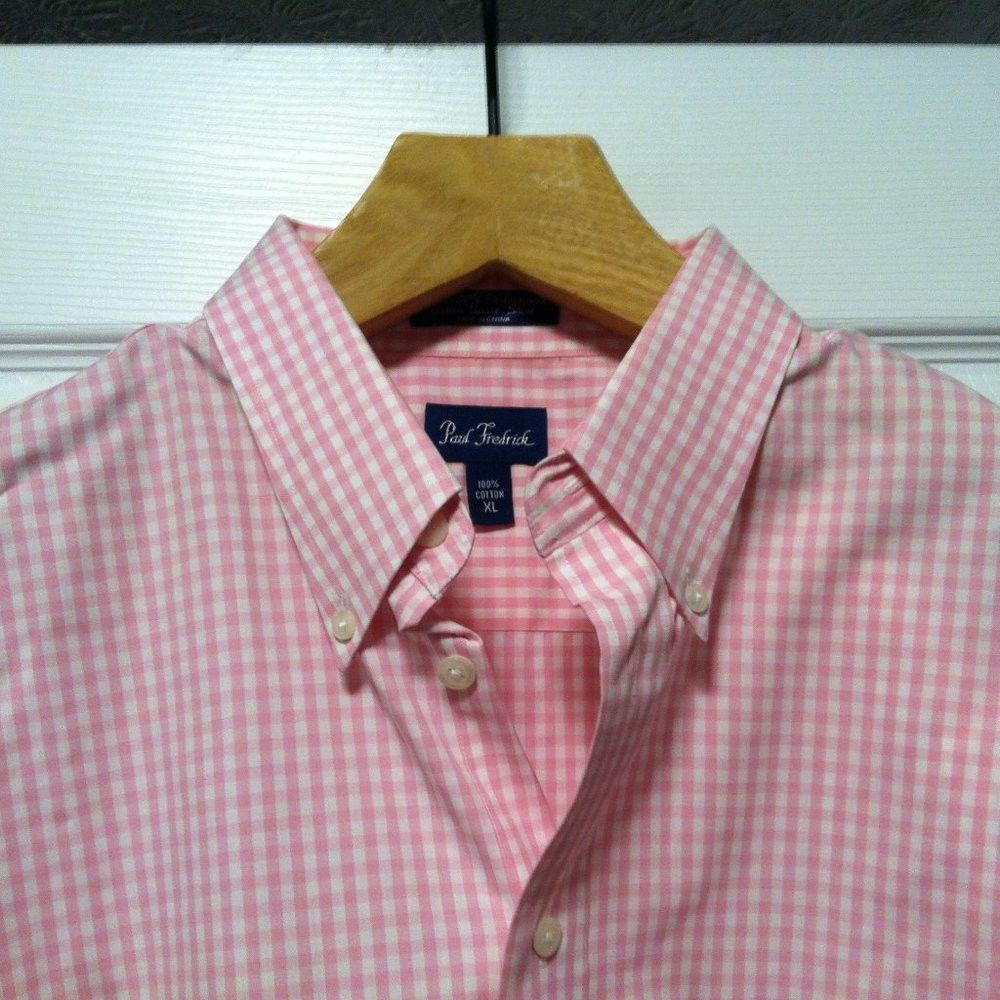 Paul Fredrick PAUL FREDRICK MENS PINK 100%COTTON CASUAL SHIRT SIZE: XL Size US XL / EU 56 / 4 - 2 Thumbnail