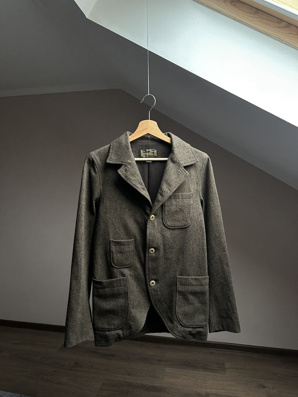 Studio D'Artisan ORGUEIL Wool Workwear Blazer Jacket Brown Japan Made Size 36R - 1 Thumbnail