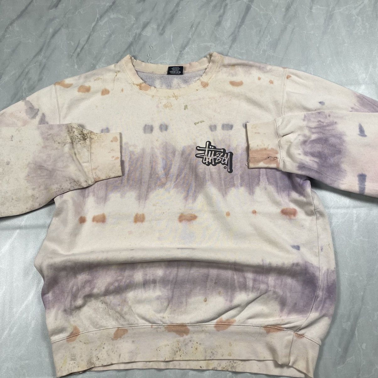 Stussy Vintage y2k Stussy Japan Tiedye Distressed Crewneck Size US L / EU 52-54 / 3 - 7 Thumbnail