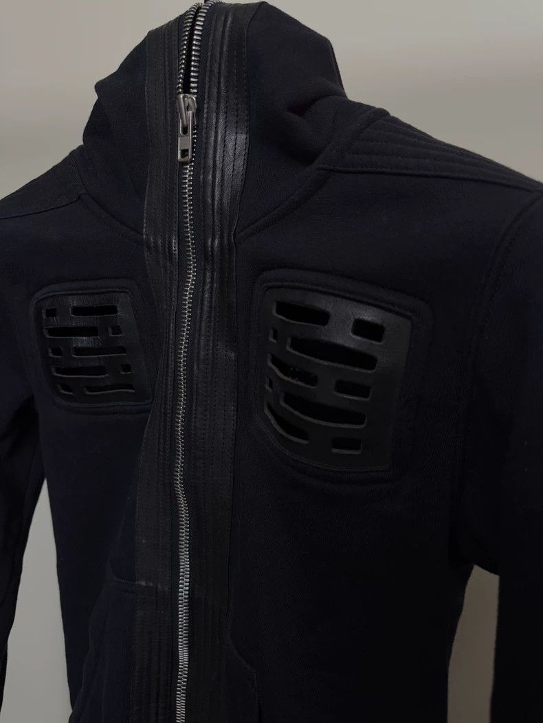 Rick Owens Rick Owens Dark black sheepskin paneled cut-out long zip h Size US XS / EU 42 / 0 - 5 Thumbnail